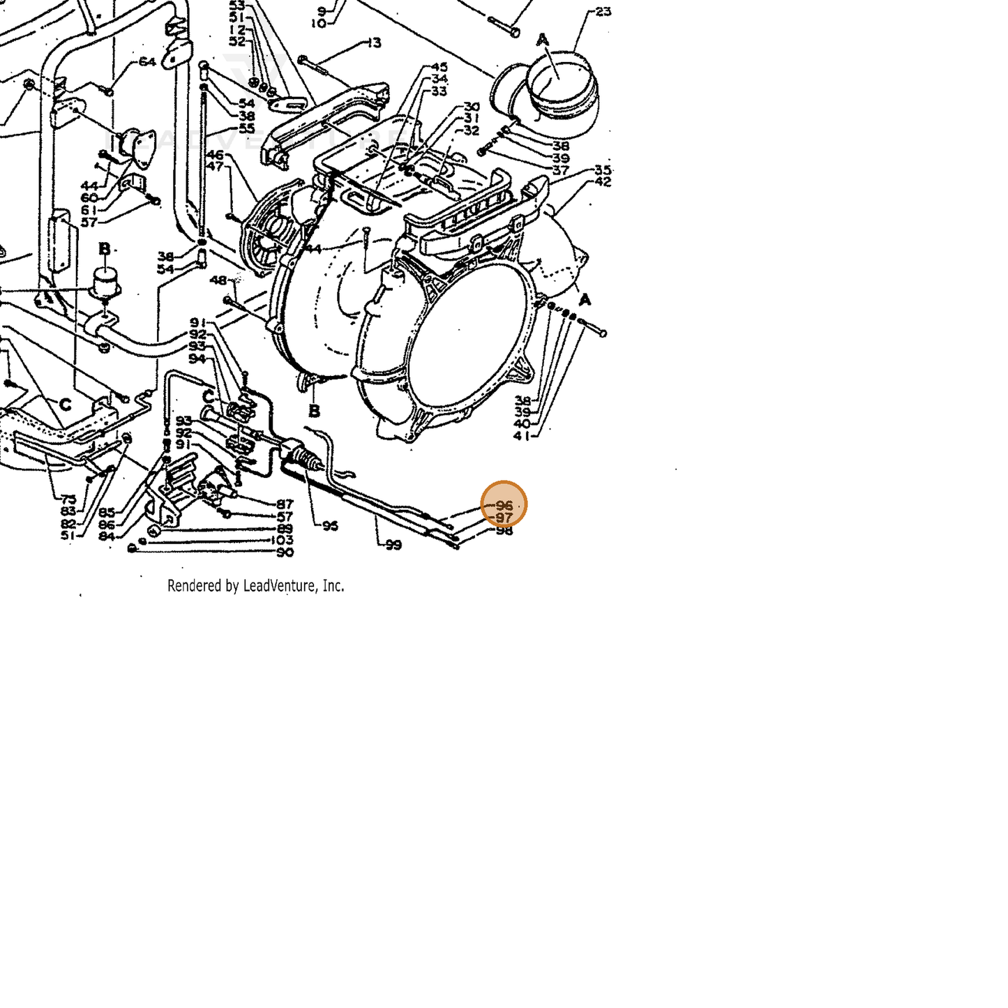 ECHO part 17800103310 — IPL diagram snippet (6x zoom, amber highlight)