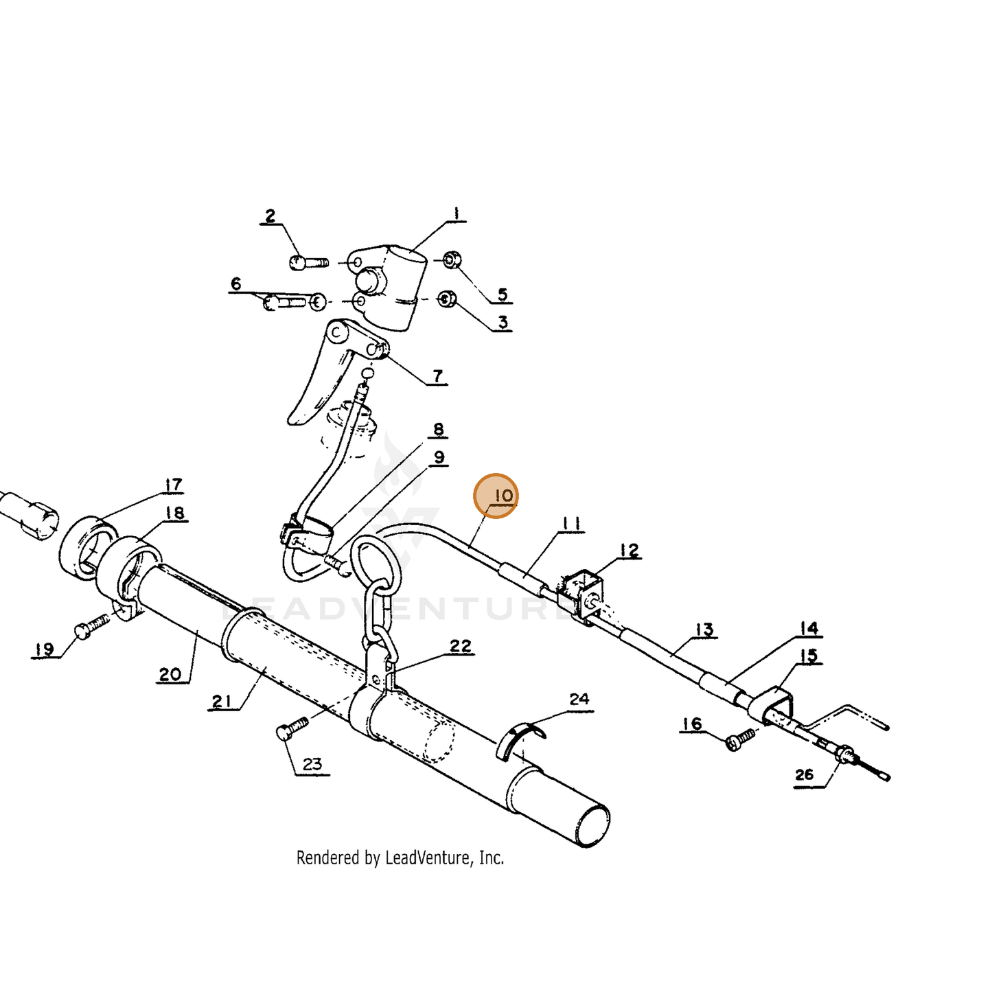 ECHO part 17800105330 — IPL diagram snippet (6x zoom, amber highlight)