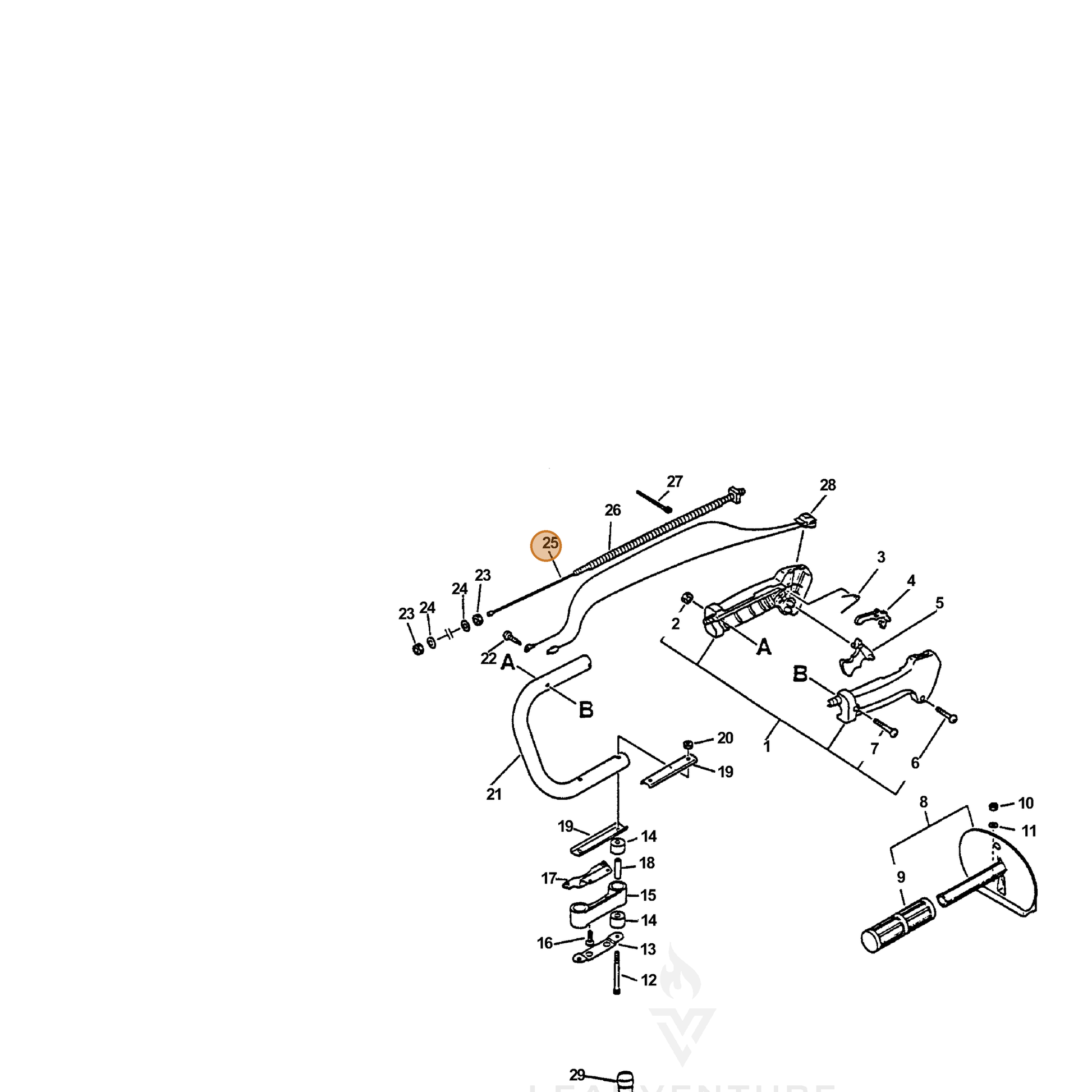 ECHO part 17800105960 — IPL diagram snippet (6x zoom, amber highlight)