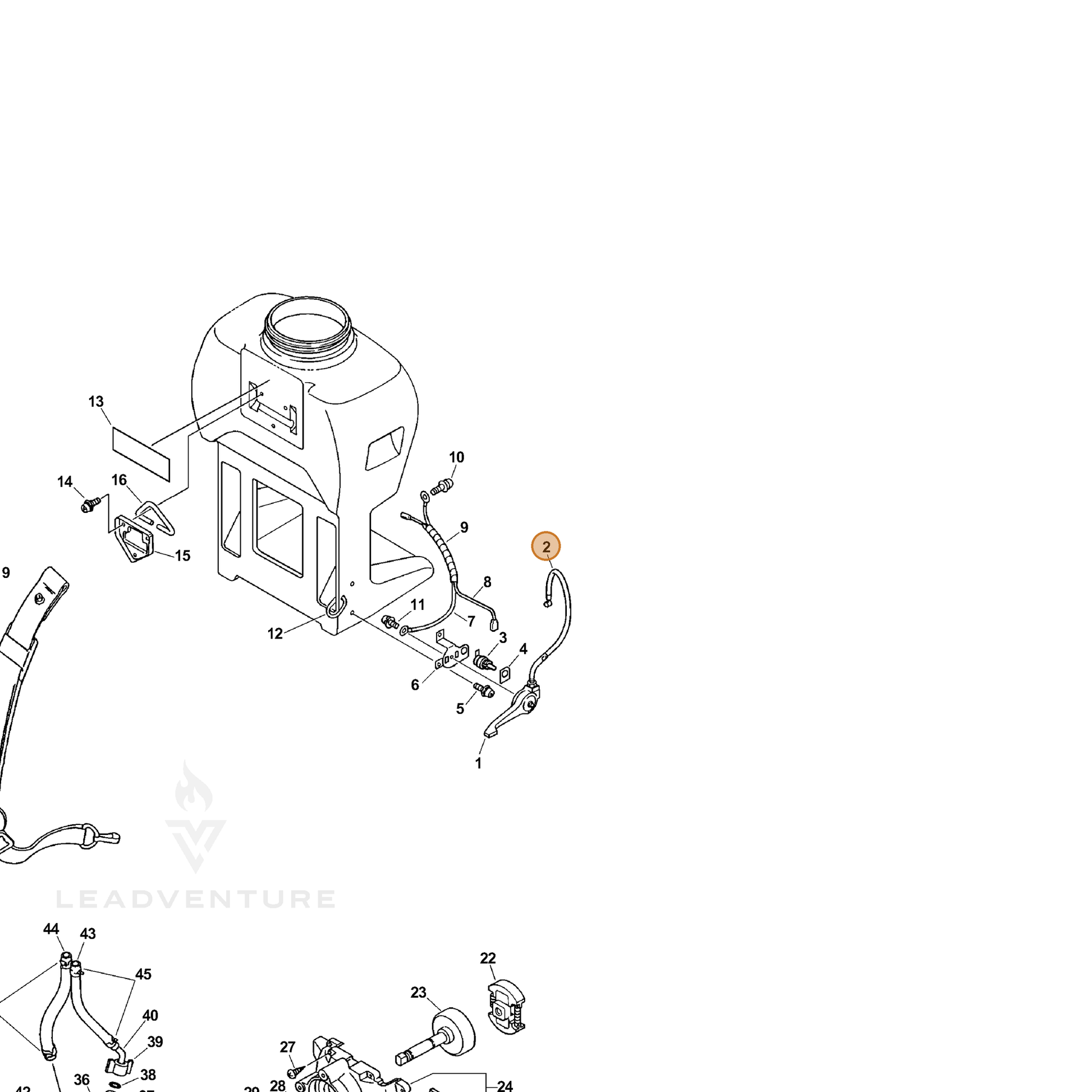 ECHO part 17800113210 — IPL diagram snippet (6x zoom, amber highlight)