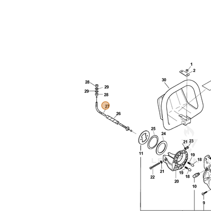 ECHO part 17800113360 — IPL diagram snippet (6x zoom, amber highlight)