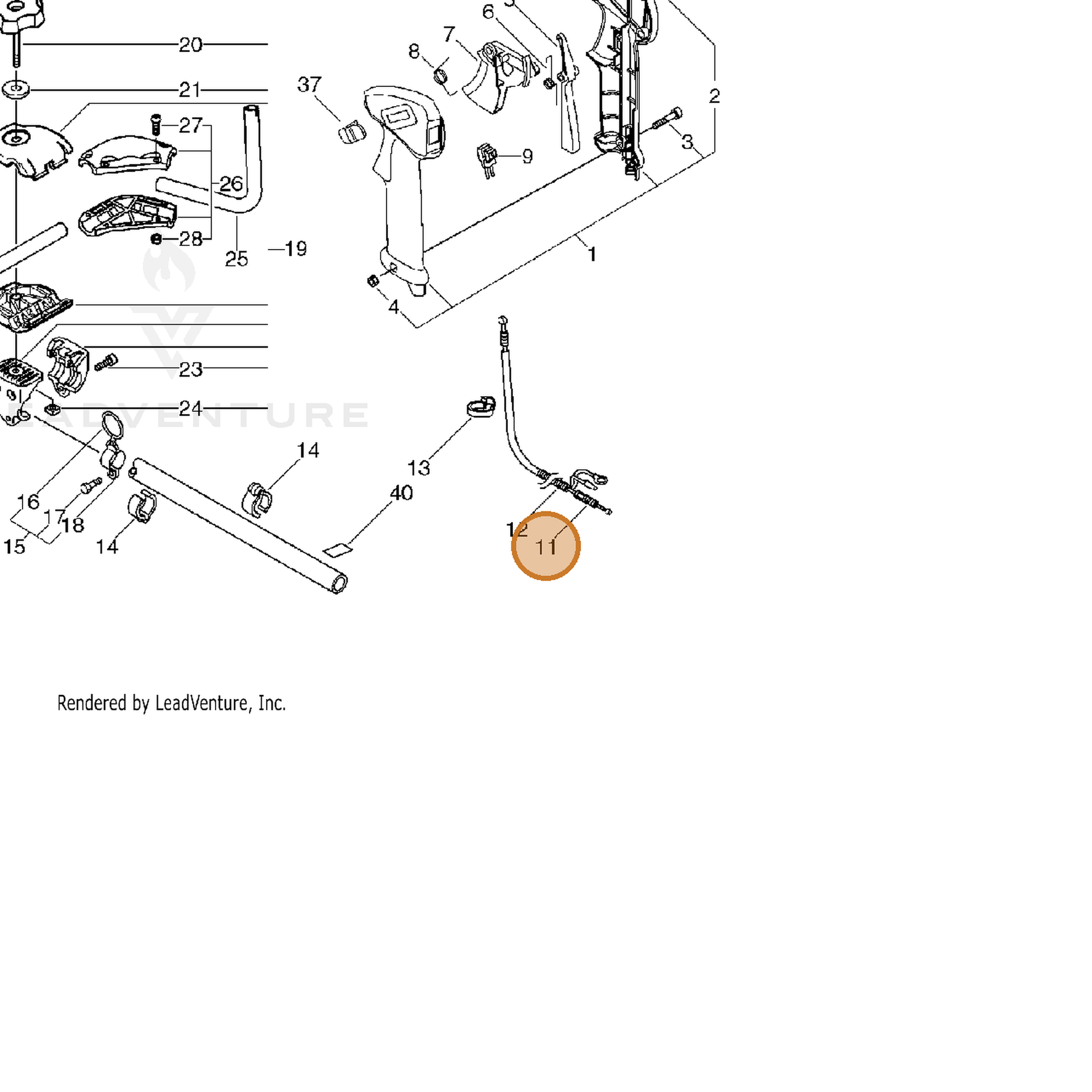 ECHO part 17800127230 — IPL diagram snippet (6x zoom, amber highlight)