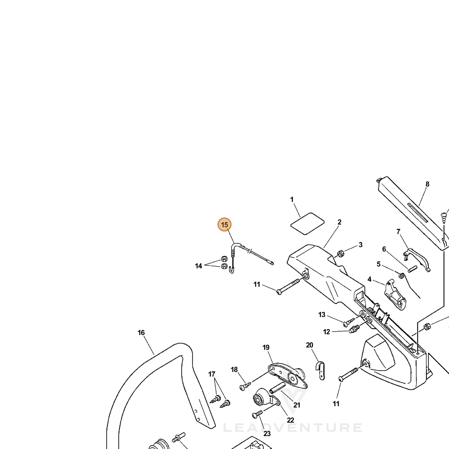 ECHO part 17800139430 — IPL diagram snippet (6x zoom, amber highlight)