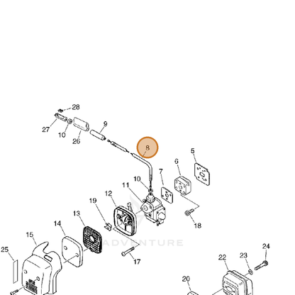 ECHO part 17800150330 — IPL diagram snippet (6x zoom, amber highlight)