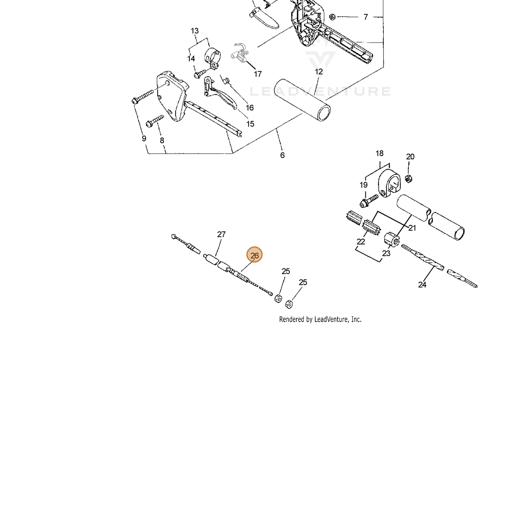 ECHO part 17800151030 — IPL diagram snippet (6x zoom, amber highlight)
