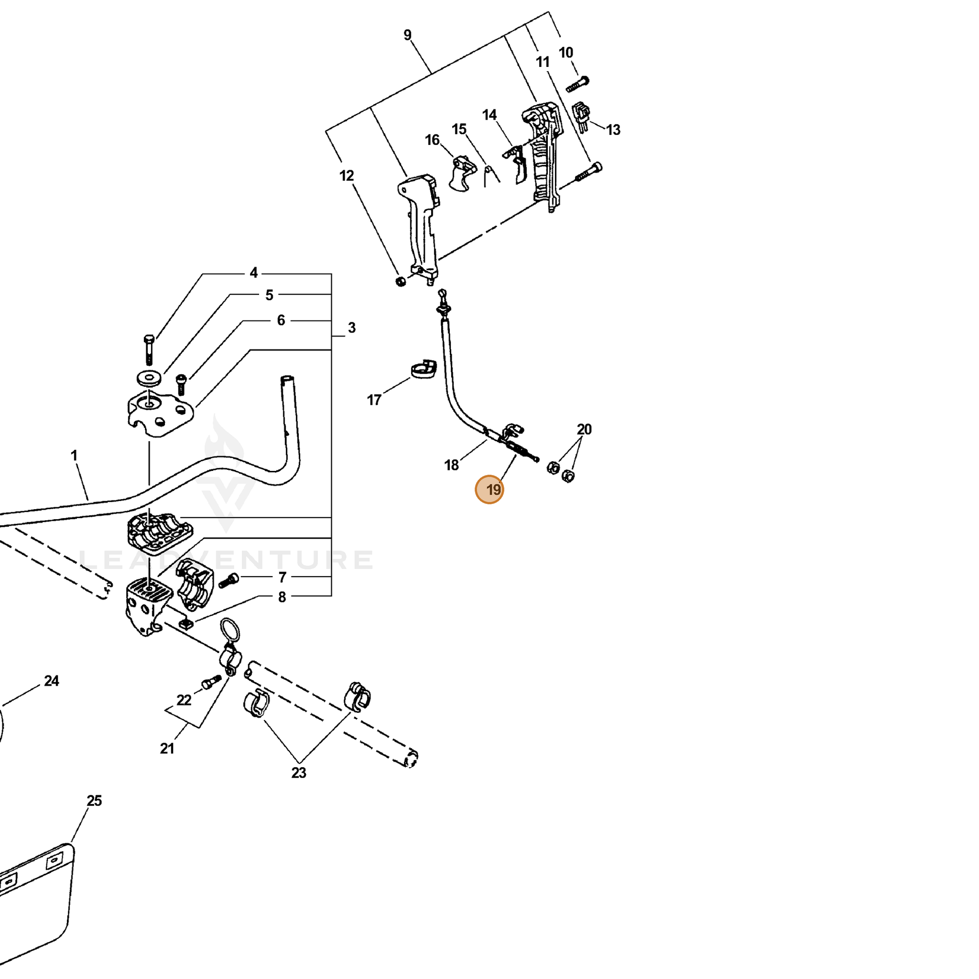 ECHO part 17800156430 — IPL diagram snippet (6x zoom, amber highlight)