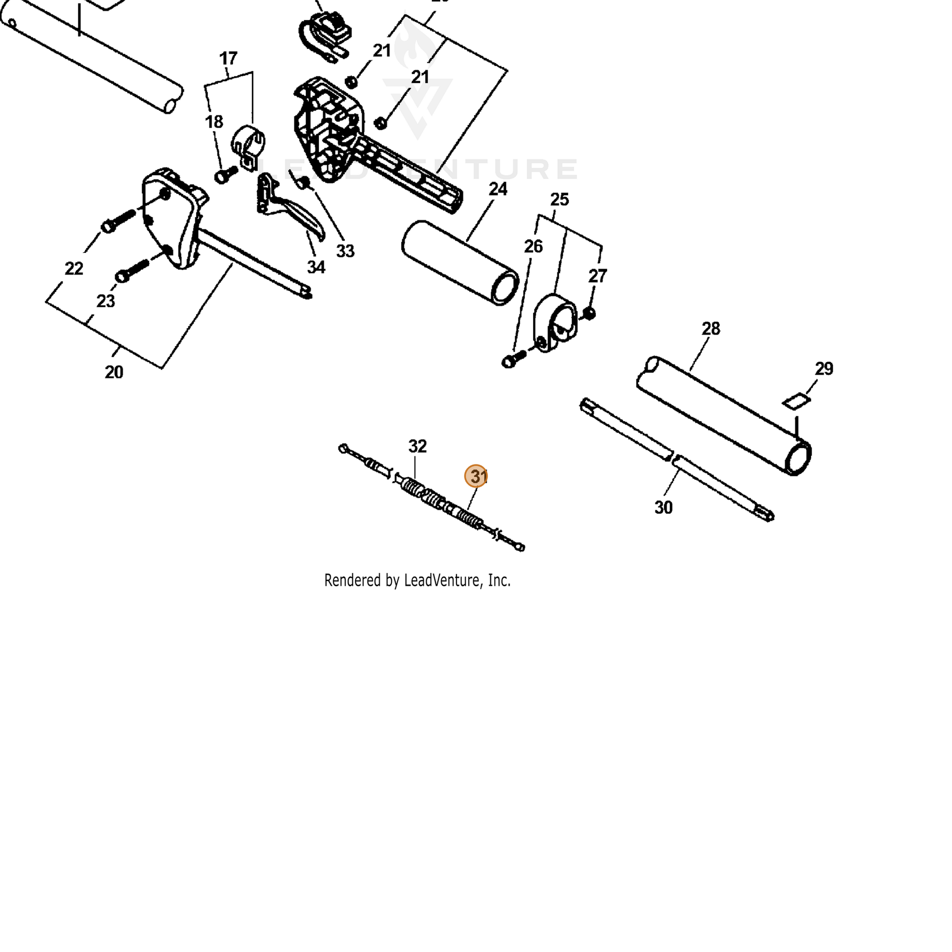 ECHO part 17800156530 — IPL diagram snippet (6x zoom, amber highlight)