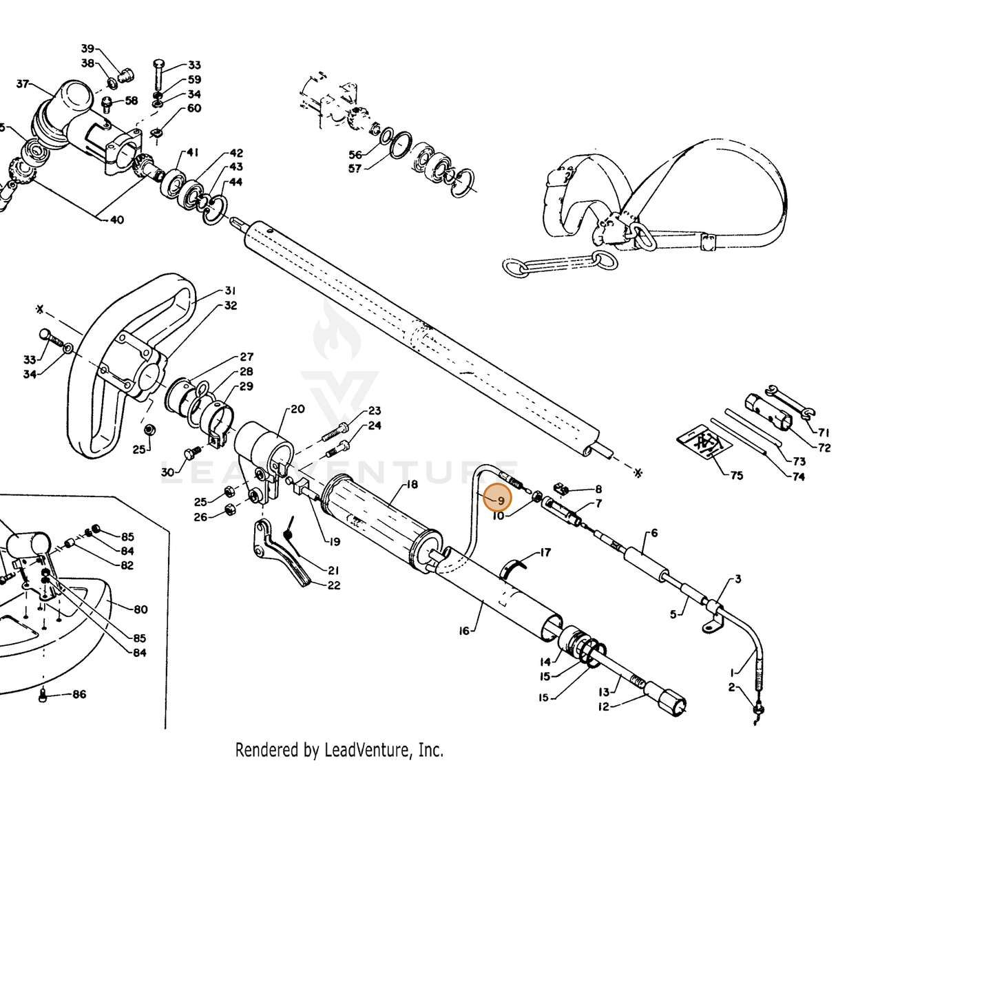 ECHO part 17800205630 — IPL diagram snippet (6x zoom, amber highlight)