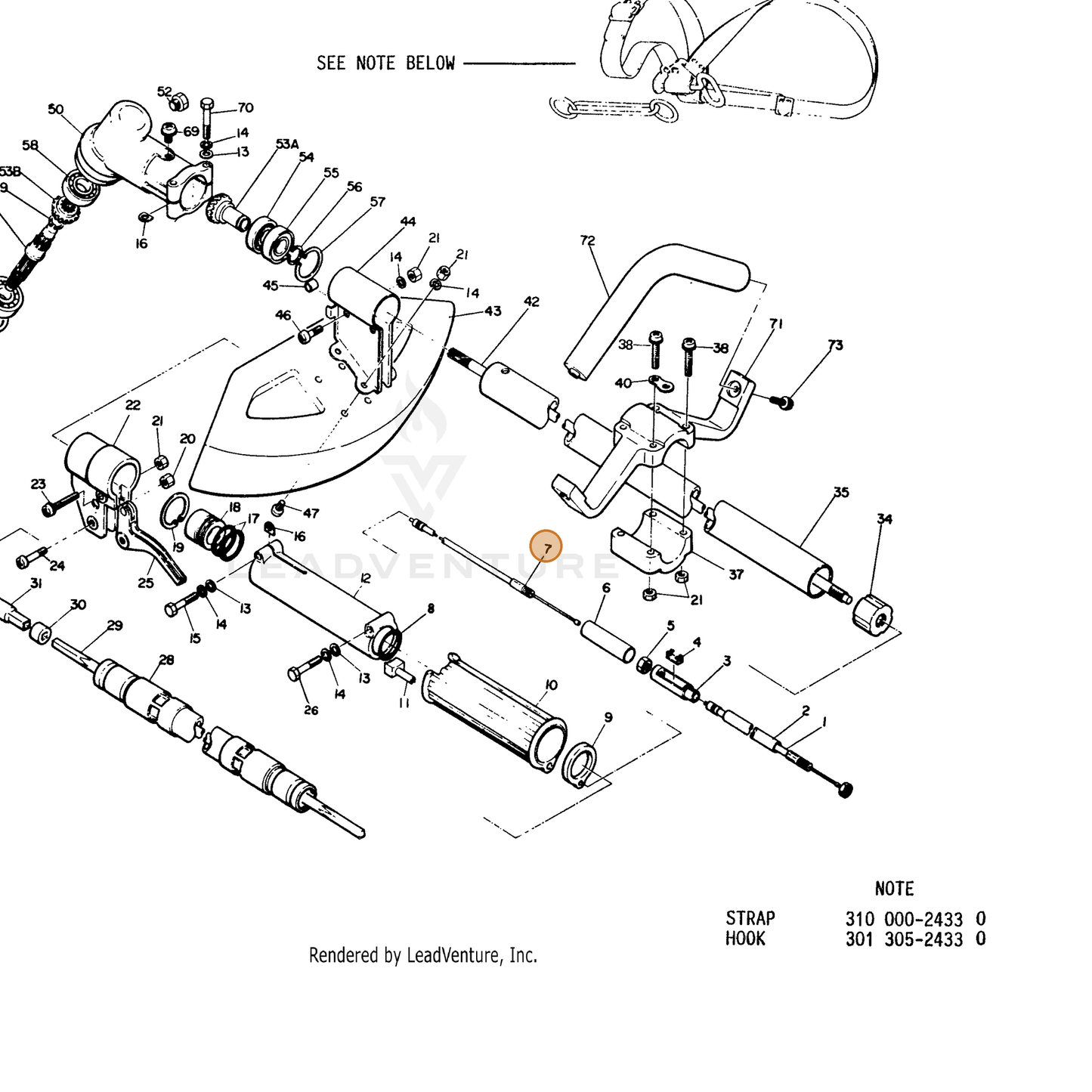 ECHO part 17800207130 — IPL diagram snippet (6x zoom, amber highlight)
