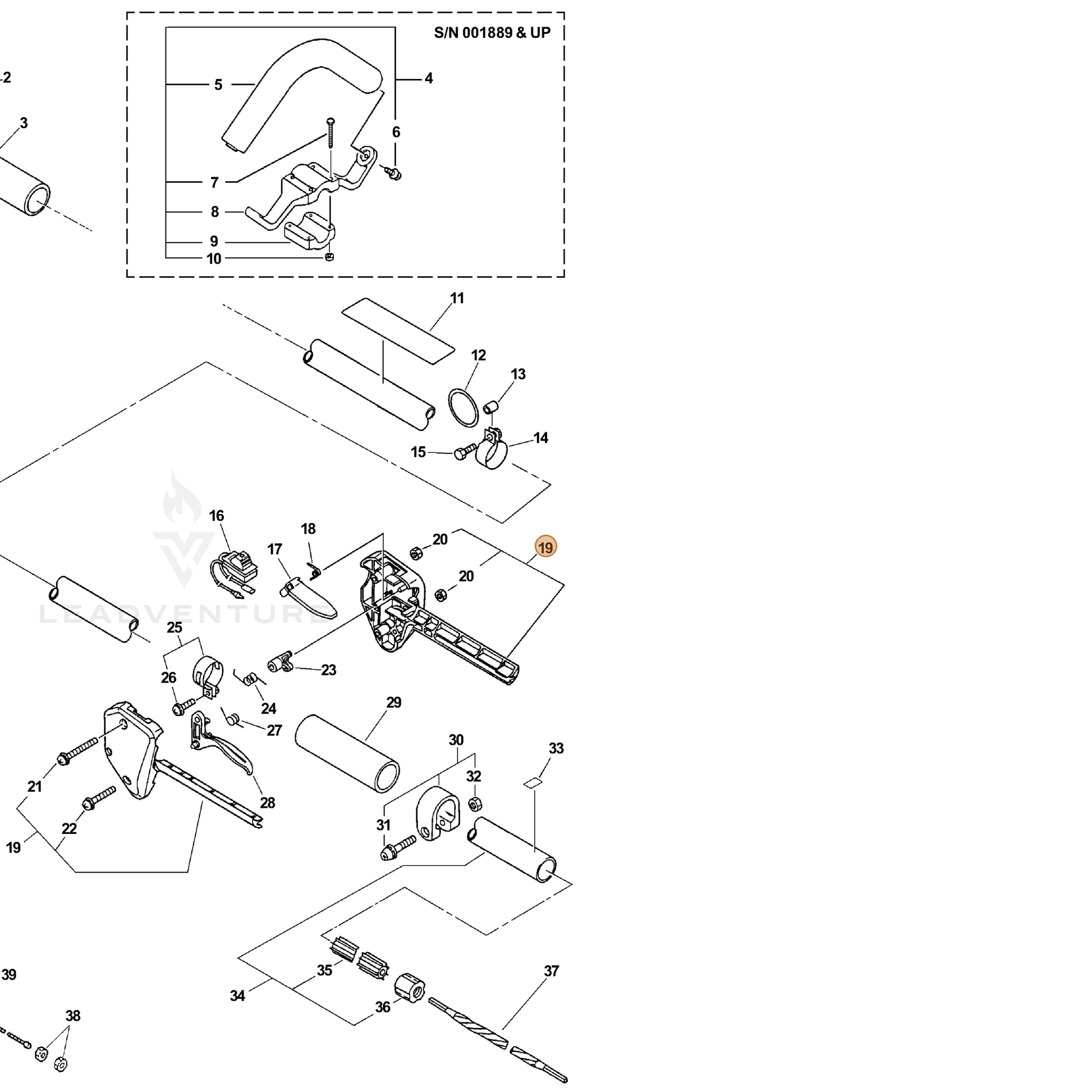 ECHO part 17800312360 — IPL diagram snippet (6x zoom, amber highlight)
