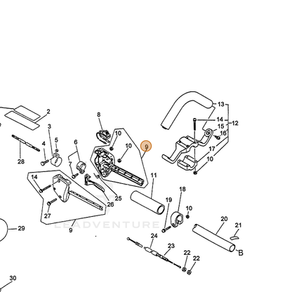 ECHO part 17800351830 — IPL diagram snippet (6x zoom, amber highlight)