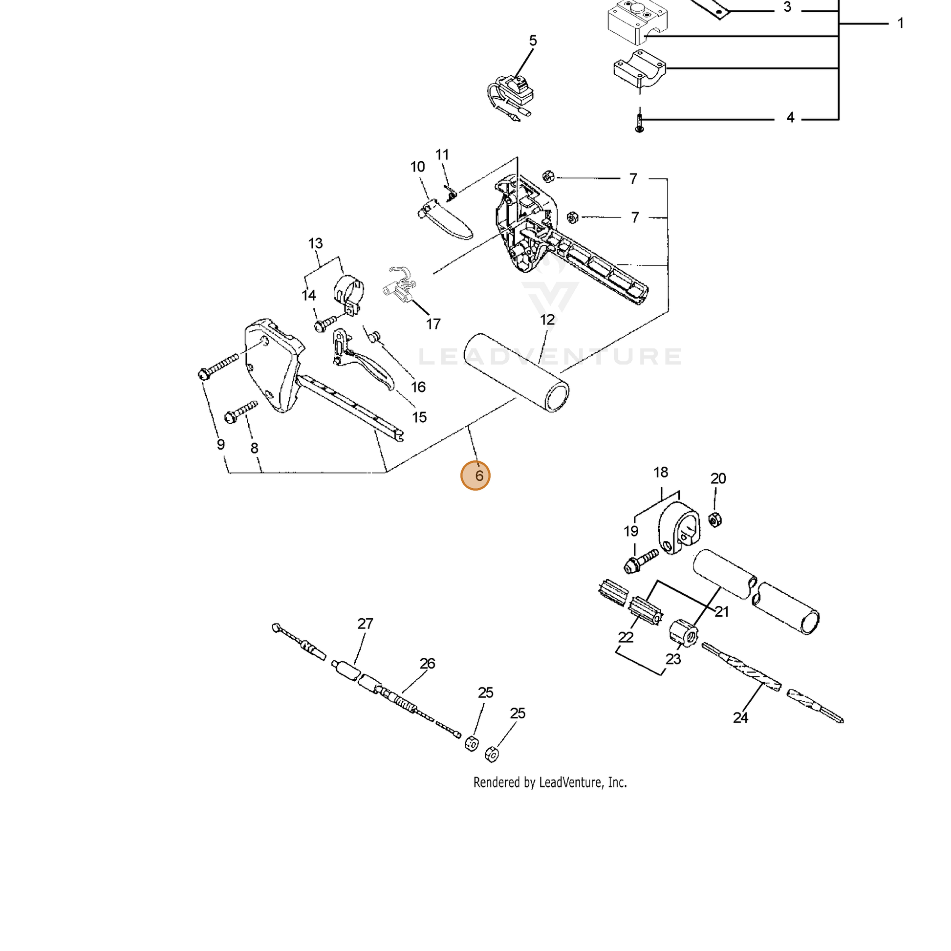 ECHO part 17800352731 — IPL diagram snippet (6x zoom, amber highlight)