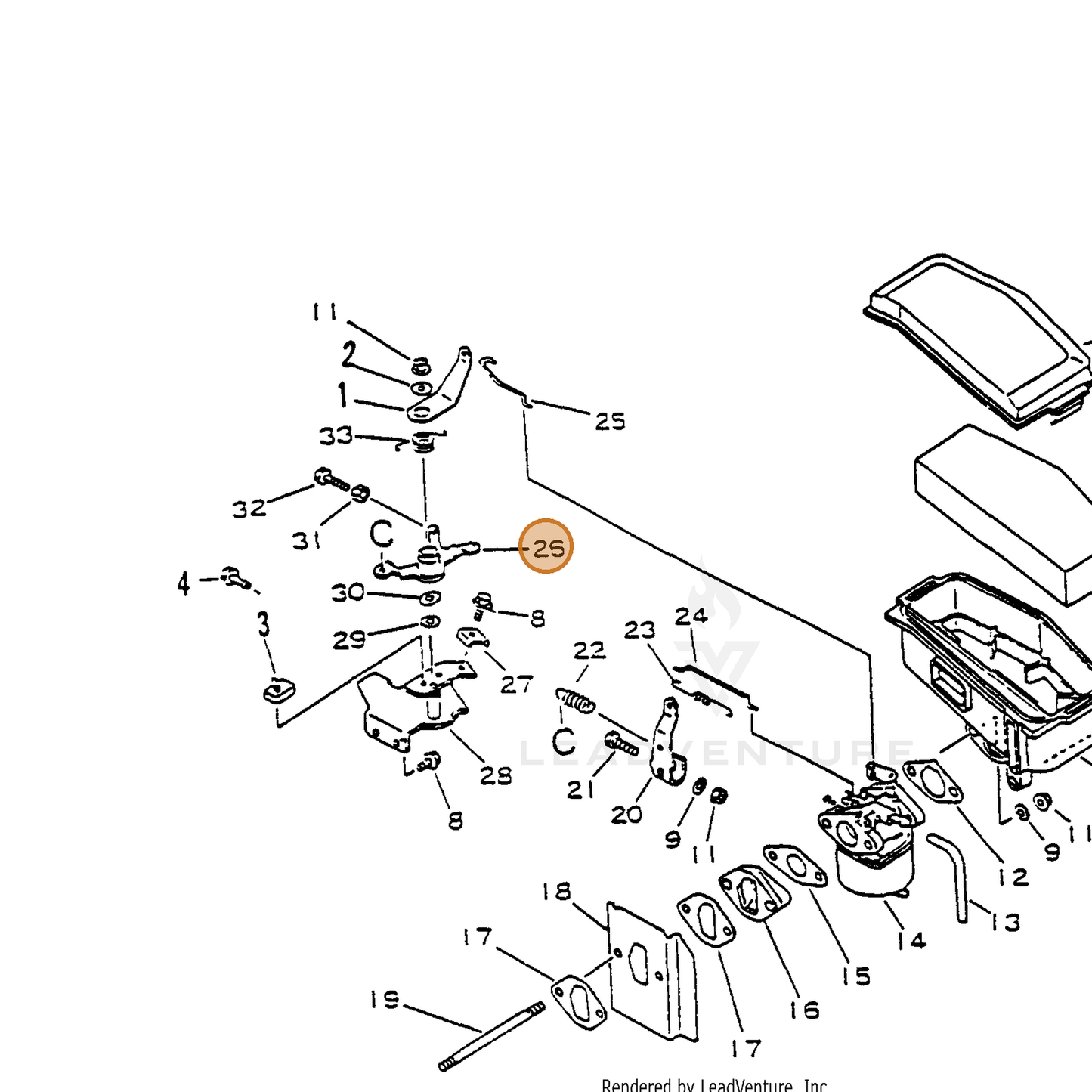 ECHO part 17800511620 — IPL diagram snippet (6x zoom, amber highlight)