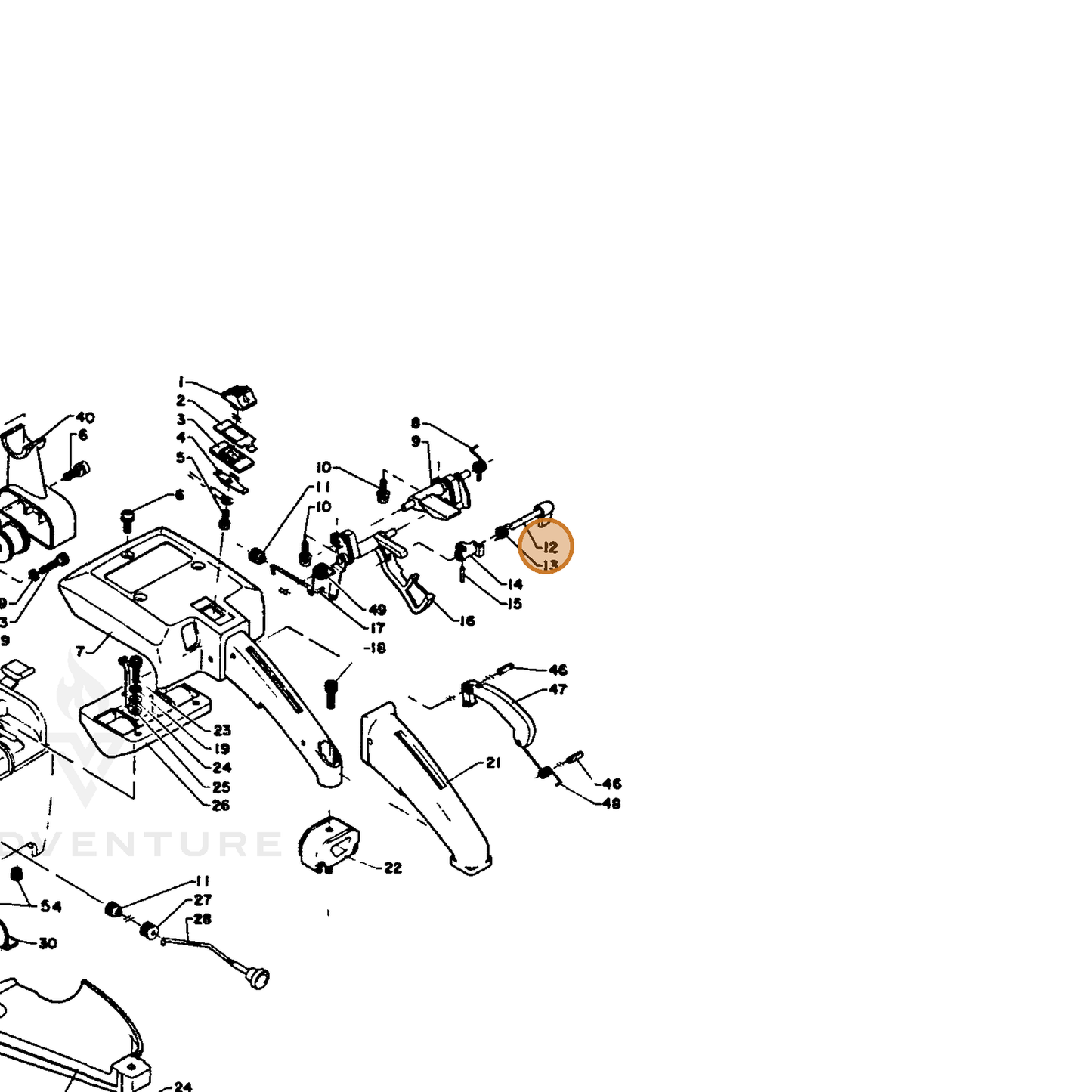 ECHO part 17800810230 — IPL diagram snippet (6x zoom, amber highlight)