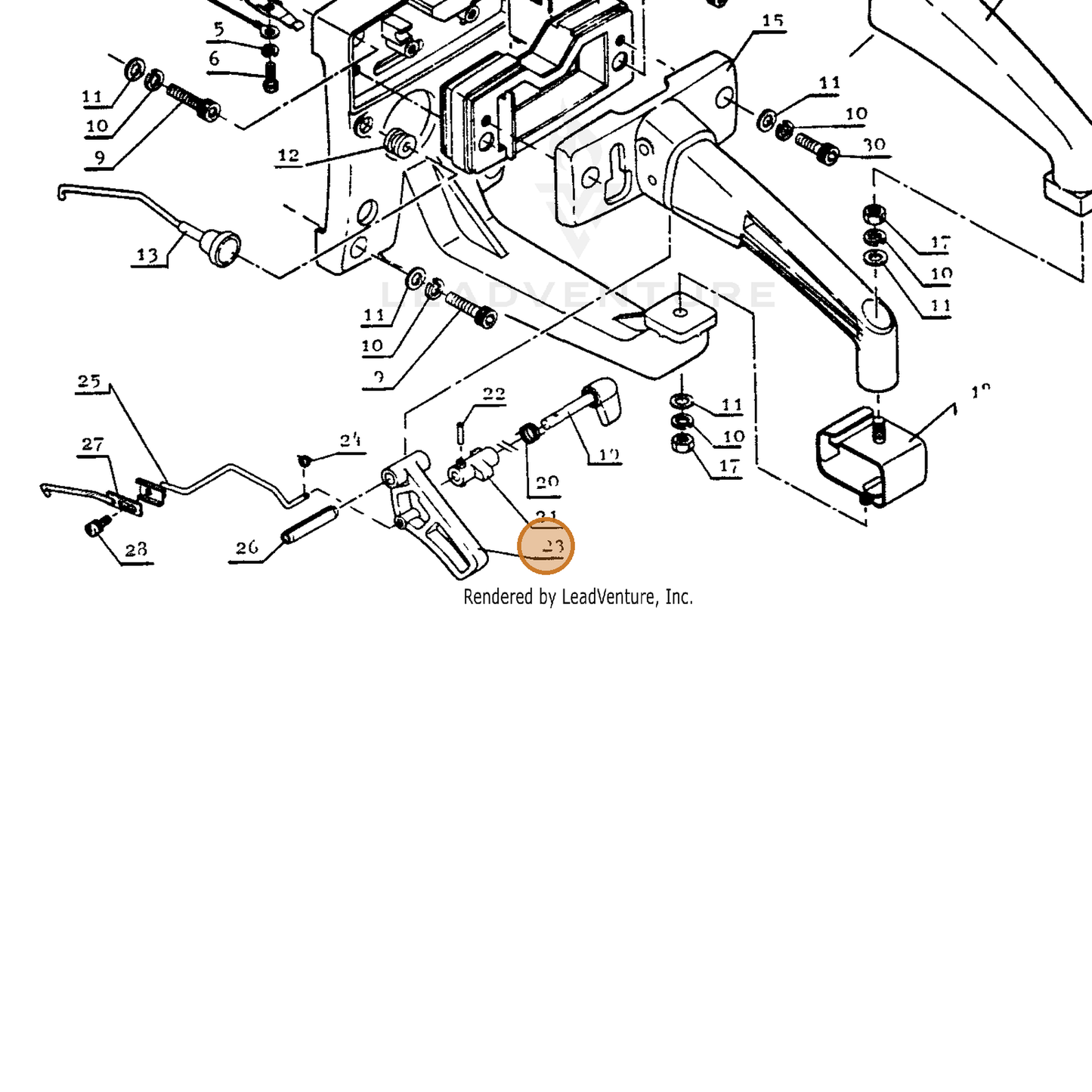 ECHO part 17801003632 — IPL diagram snippet (6x zoom, amber highlight)