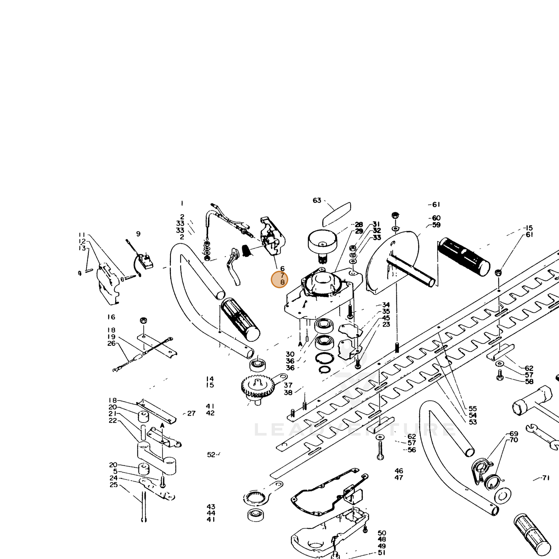 ECHO part 17801007660 — IPL diagram snippet (6x zoom, amber highlight)