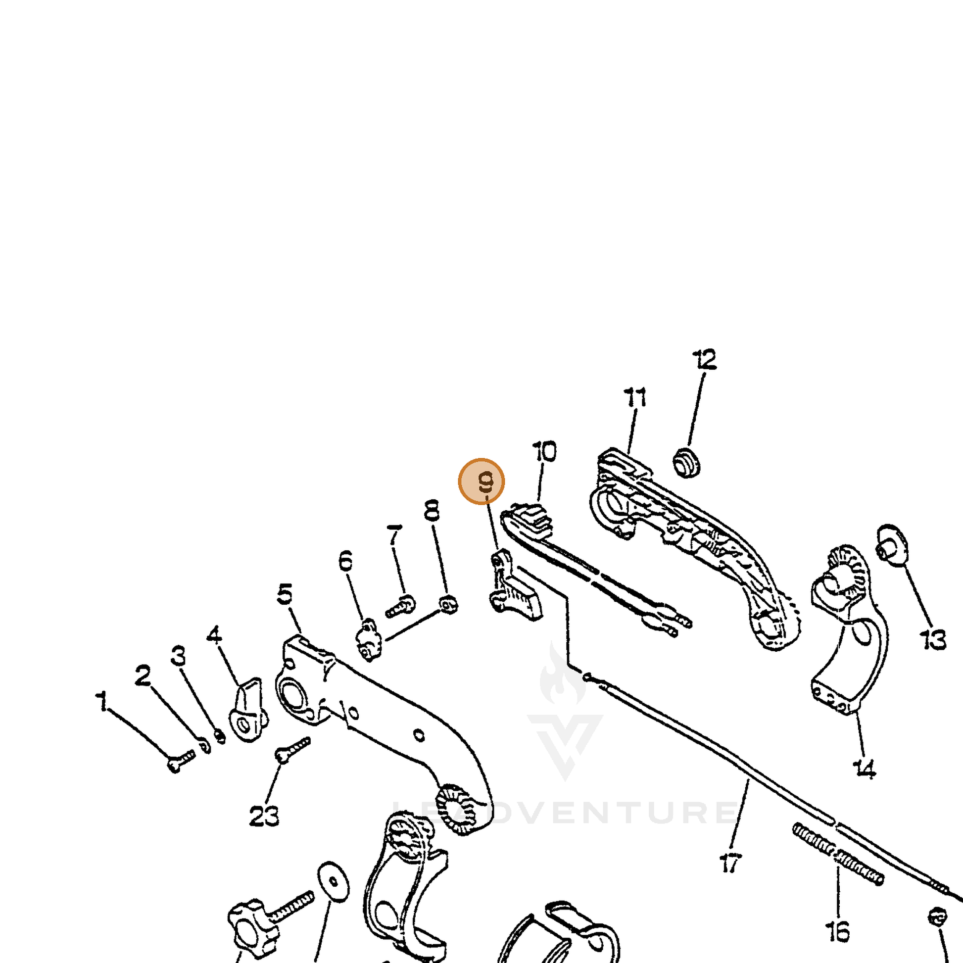 ECHO part 17801008560 — IPL diagram snippet (6x zoom, amber highlight)