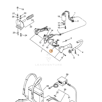 ECHO part 17801009961 — IPL diagram snippet (6x zoom, amber highlight)