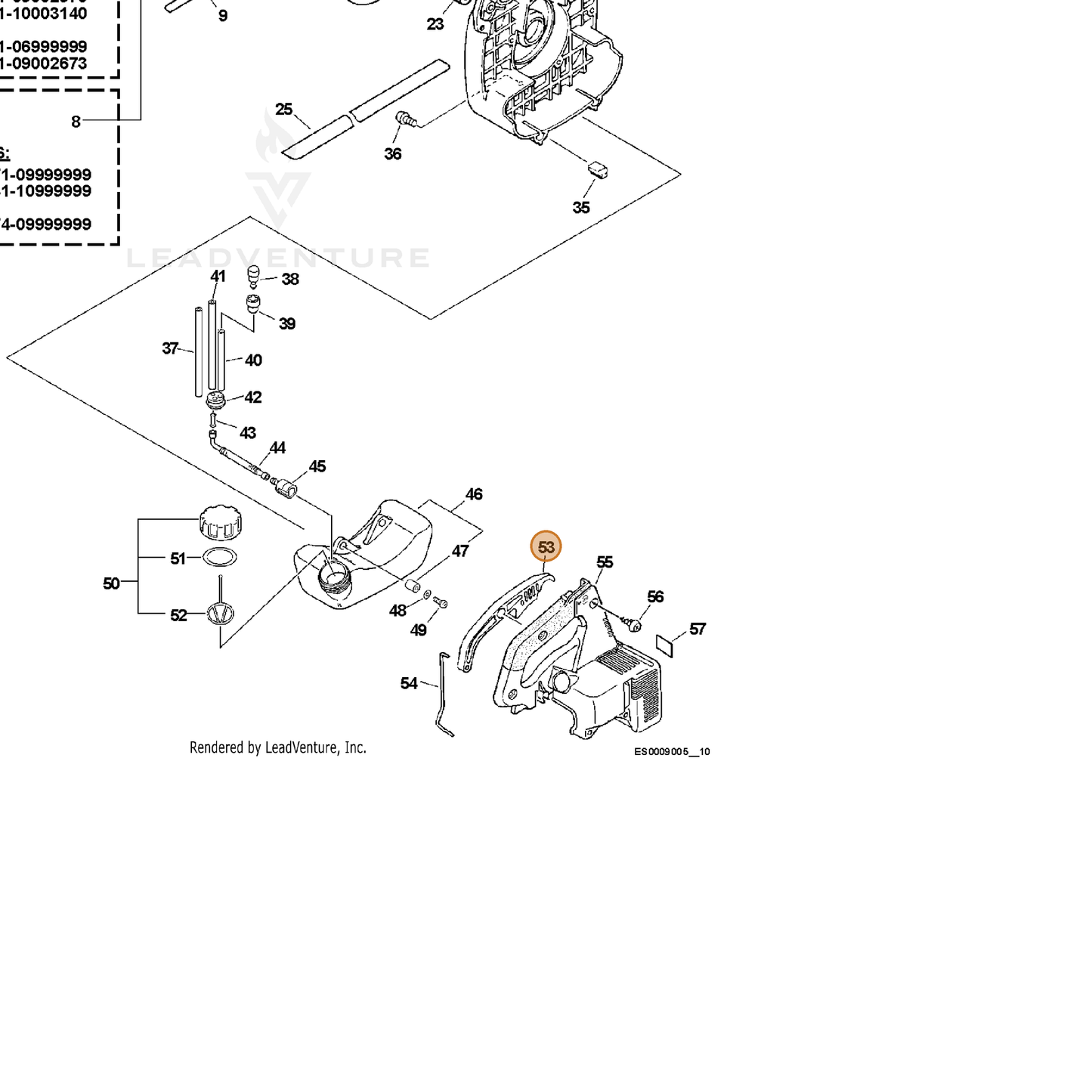 ECHO part 17801020560 — IPL diagram snippet (6x zoom, amber highlight)