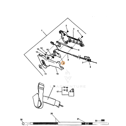 ECHO part 17801022060 — IPL diagram snippet (6x zoom, amber highlight)