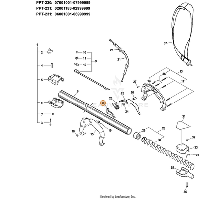 ECHO part 17801022560 — IPL diagram snippet (6x zoom, amber highlight)