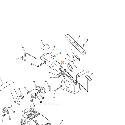 ECHO part 17801039430 — IPL diagram snippet (6x zoom, amber highlight)