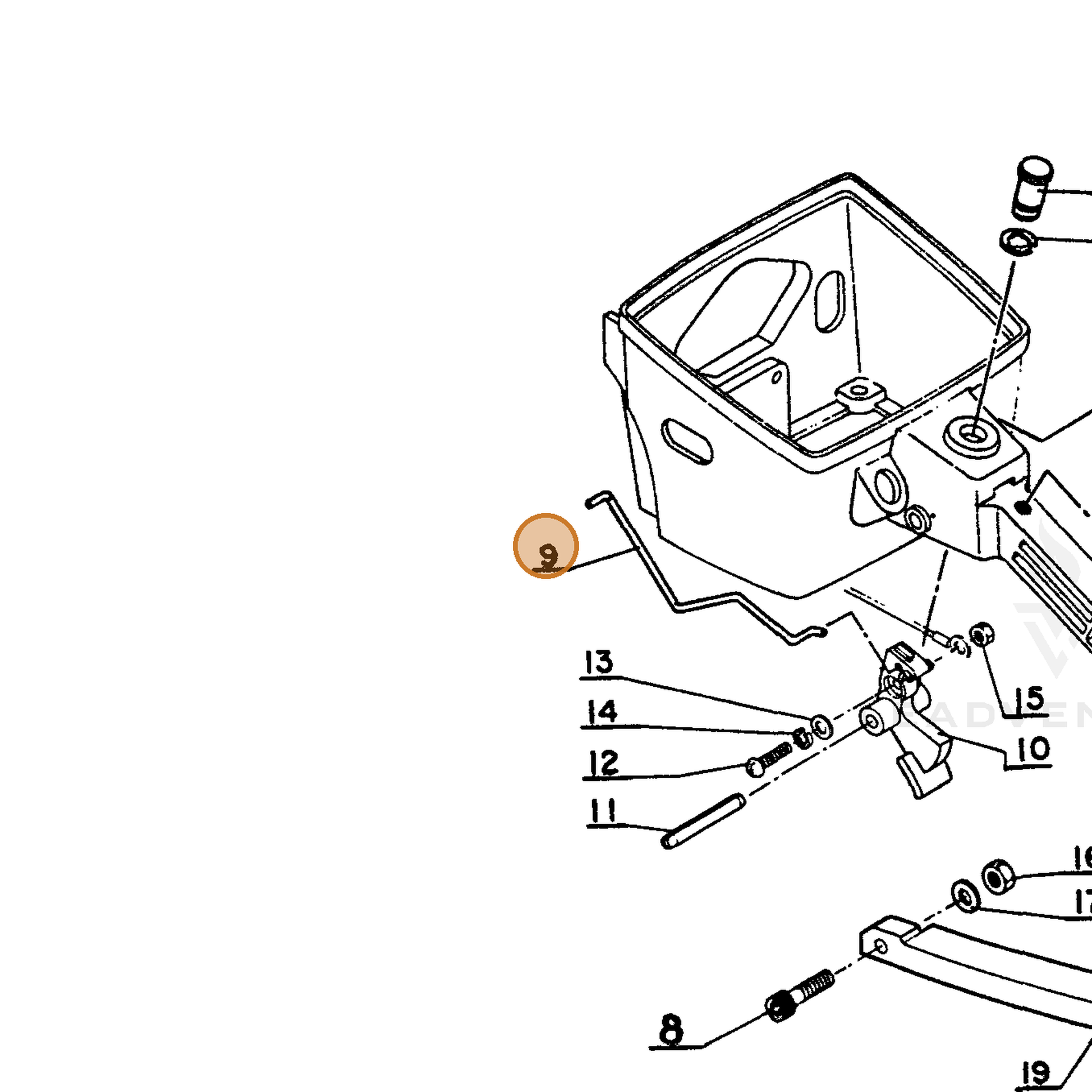 ECHO part 17801100330 — IPL diagram snippet (6x zoom, amber highlight)