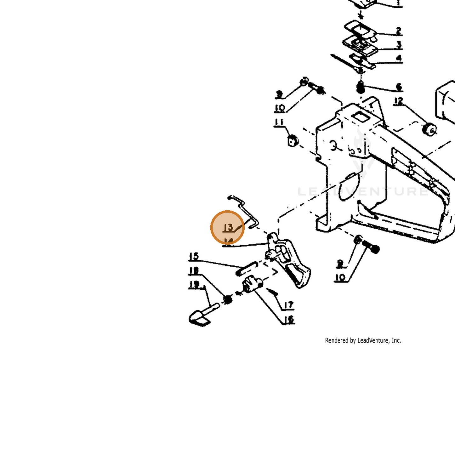 ECHO part 17801103930 — IPL diagram snippet (6x zoom, amber highlight)