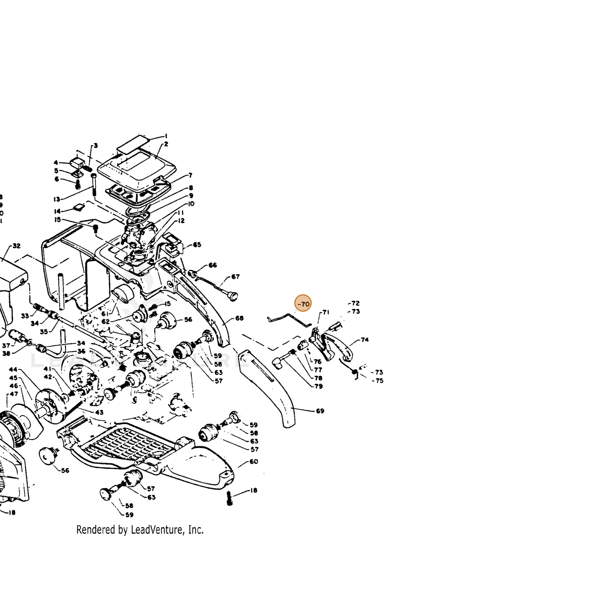 ECHO part 17801112330 — IPL diagram snippet (6x zoom, amber highlight)