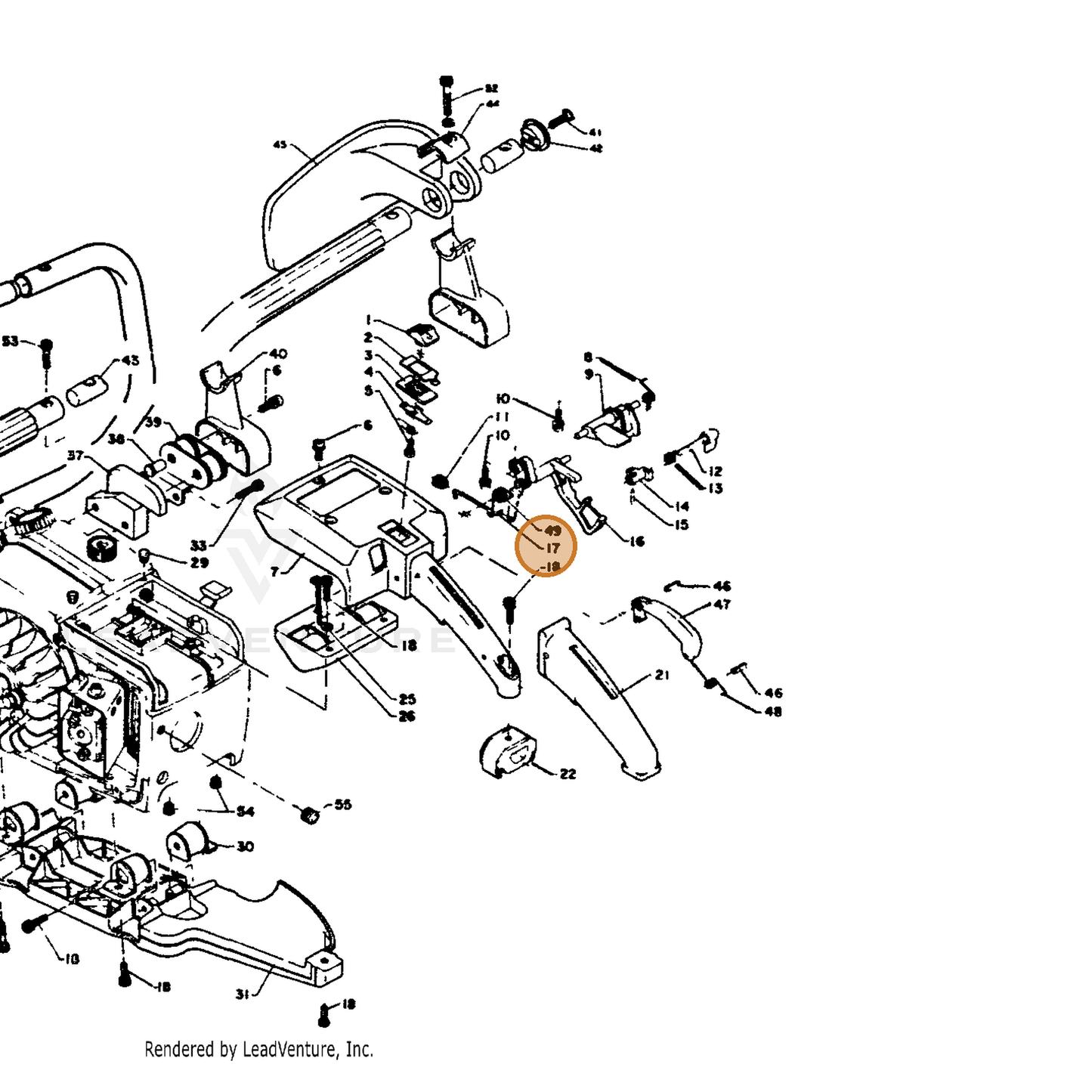 ECHO part 17801112430 — IPL diagram snippet (6x zoom, amber highlight)