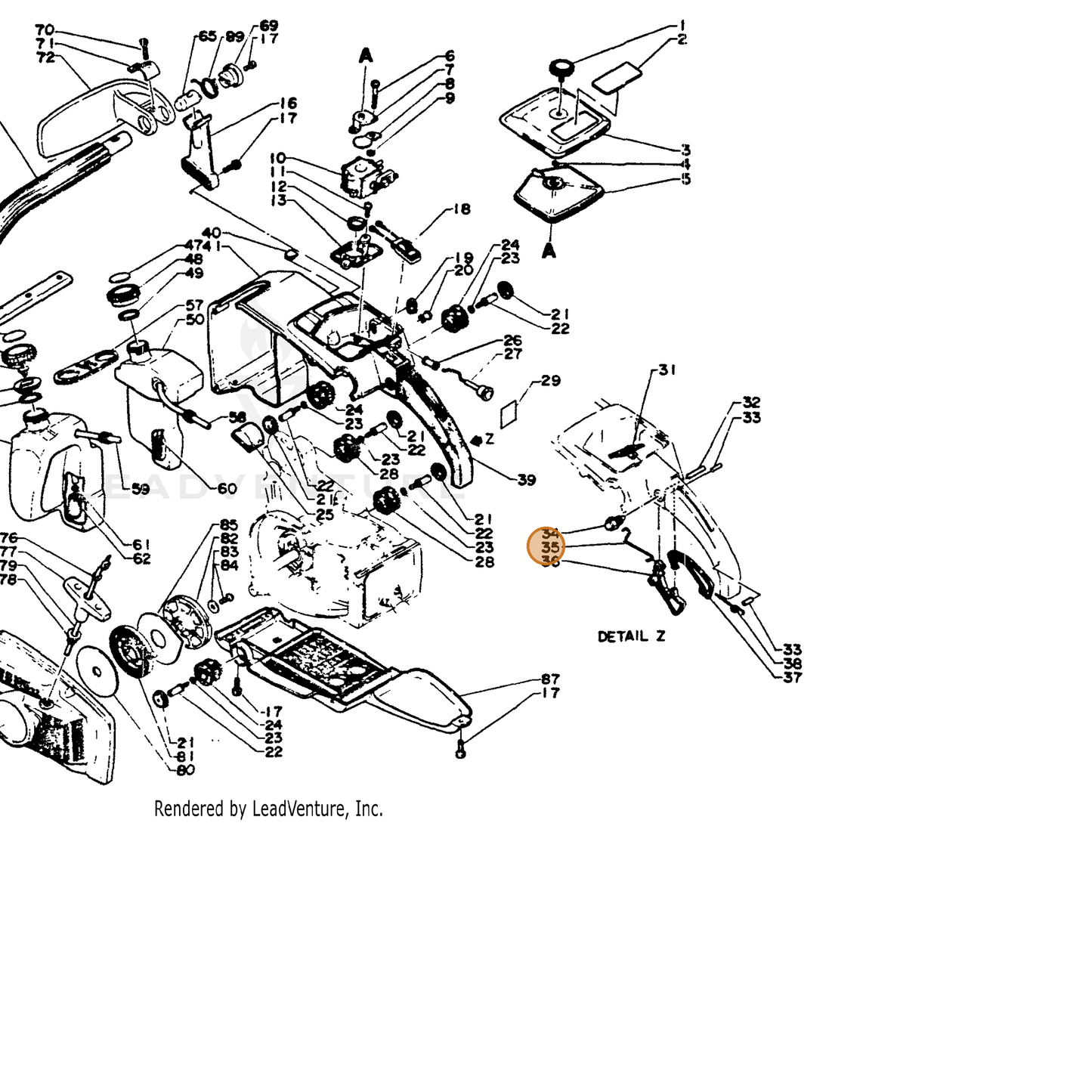 ECHO part 17801114530 — IPL diagram snippet (6x zoom, amber highlight)