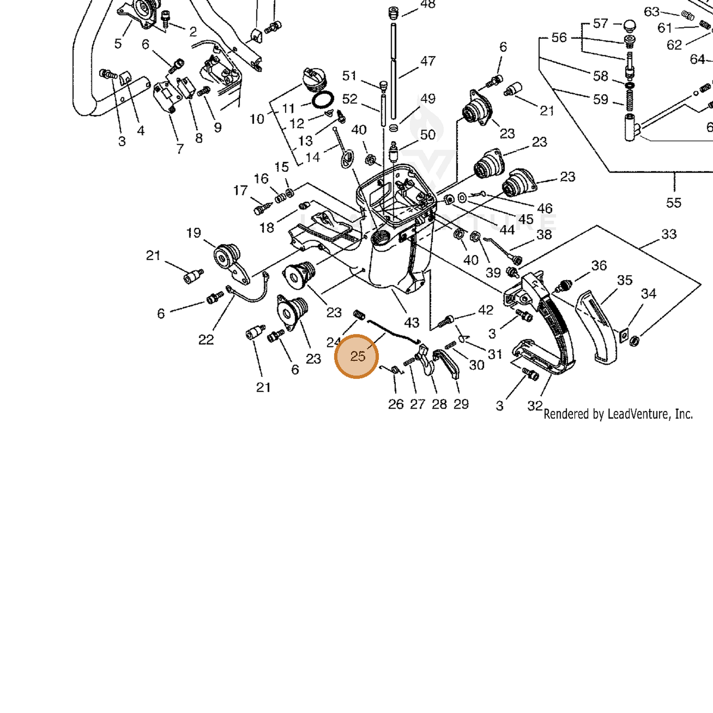 ECHO part 17801116430 — IPL diagram snippet (6x zoom, amber highlight)