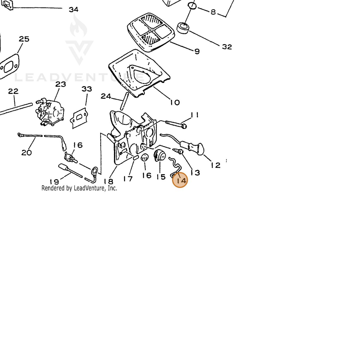 ECHO part 17801135430 — IPL diagram snippet (6x zoom, amber highlight)