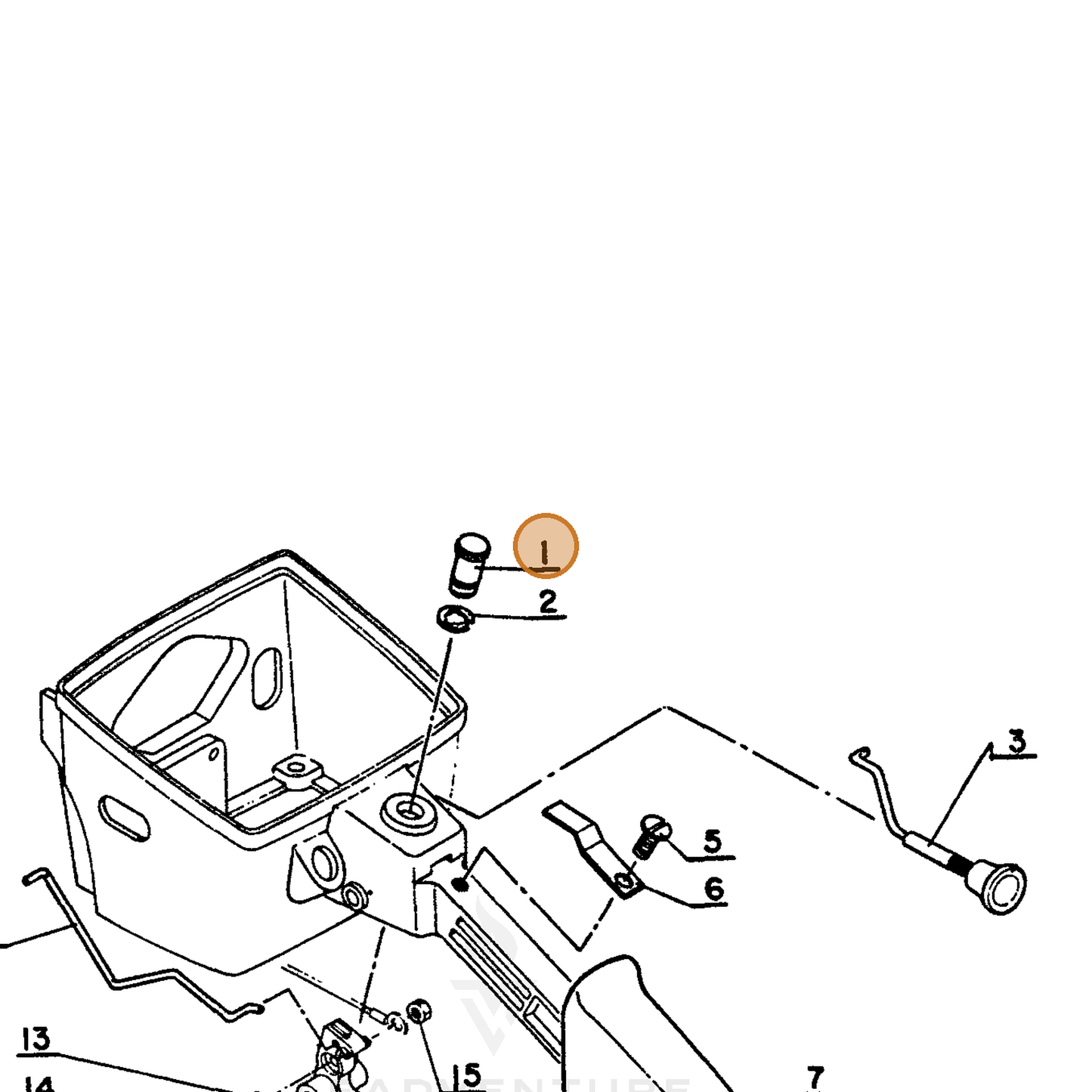 ECHO part 17801200230 — IPL diagram snippet (6x zoom, amber highlight)