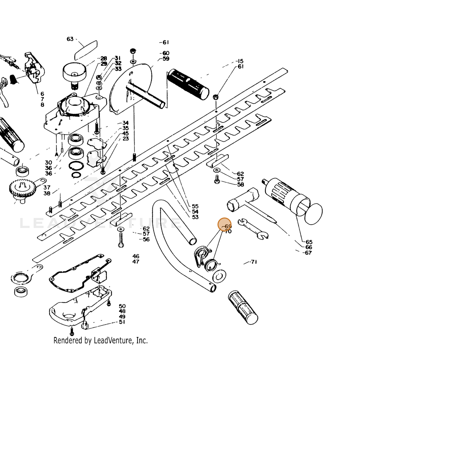 ECHO part 17801202061 — IPL diagram snippet (6x zoom, amber highlight)
