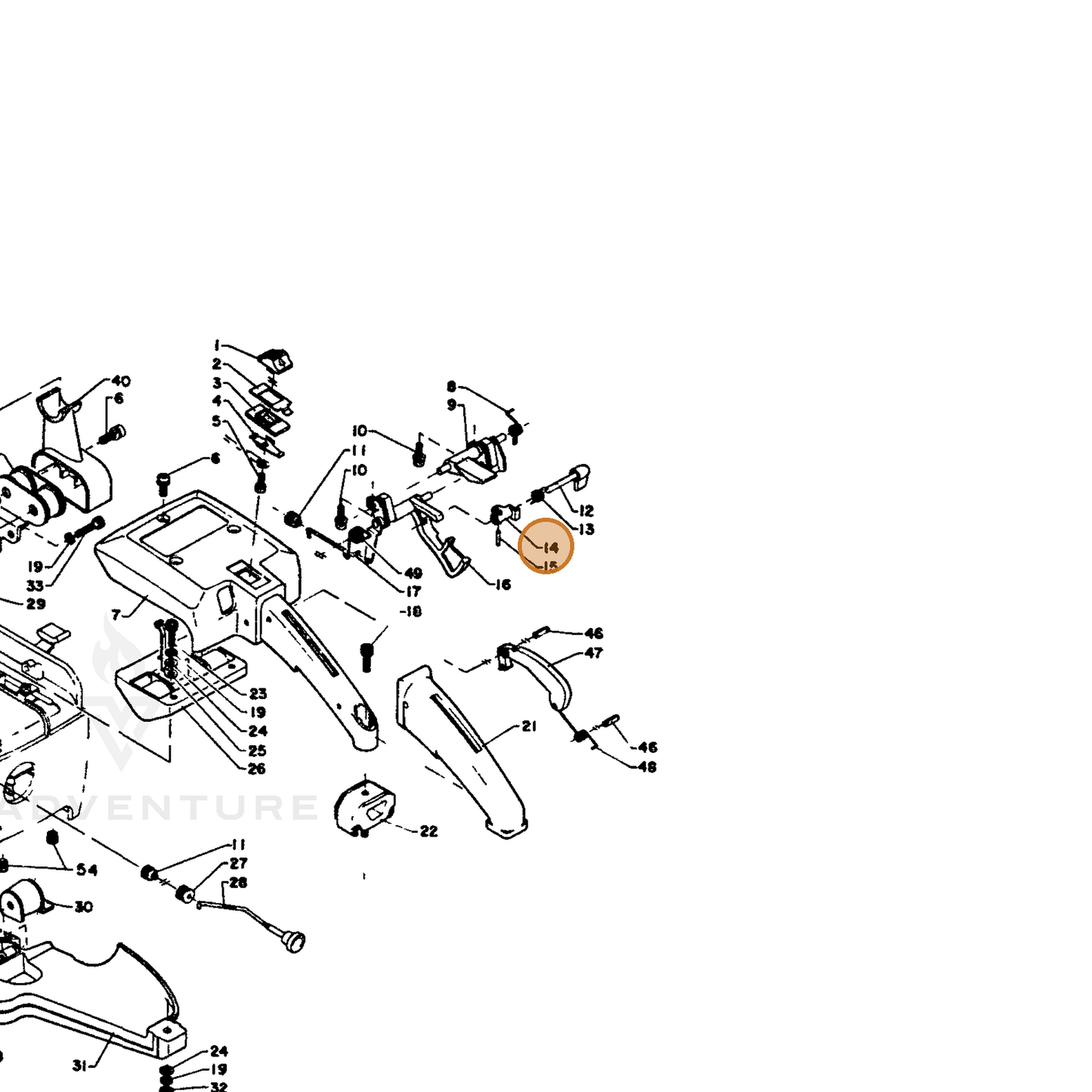ECHO part 17801211030 — IPL diagram snippet (6x zoom, amber highlight)