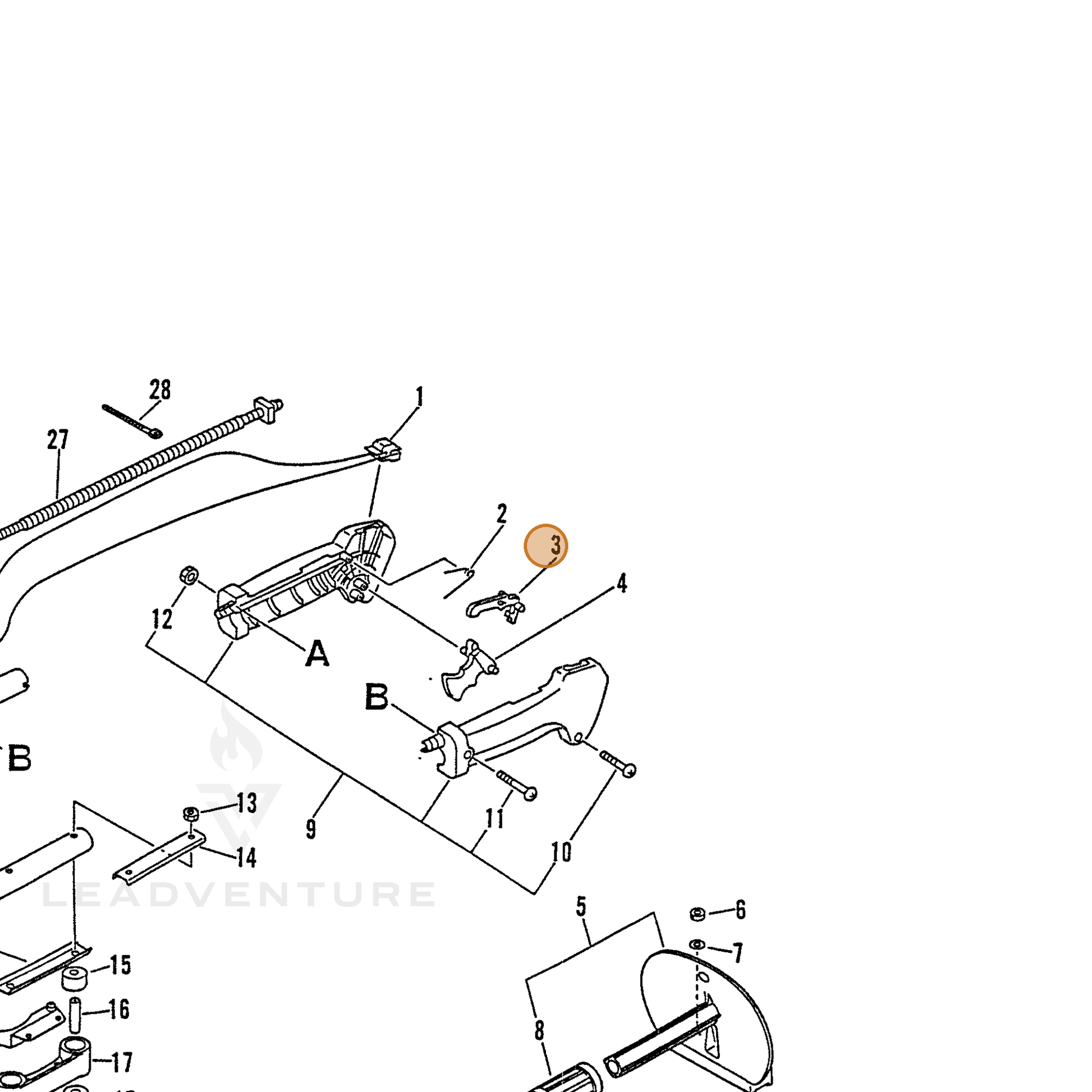 ECHO part 17801246930 — IPL diagram snippet (6x zoom, amber highlight)