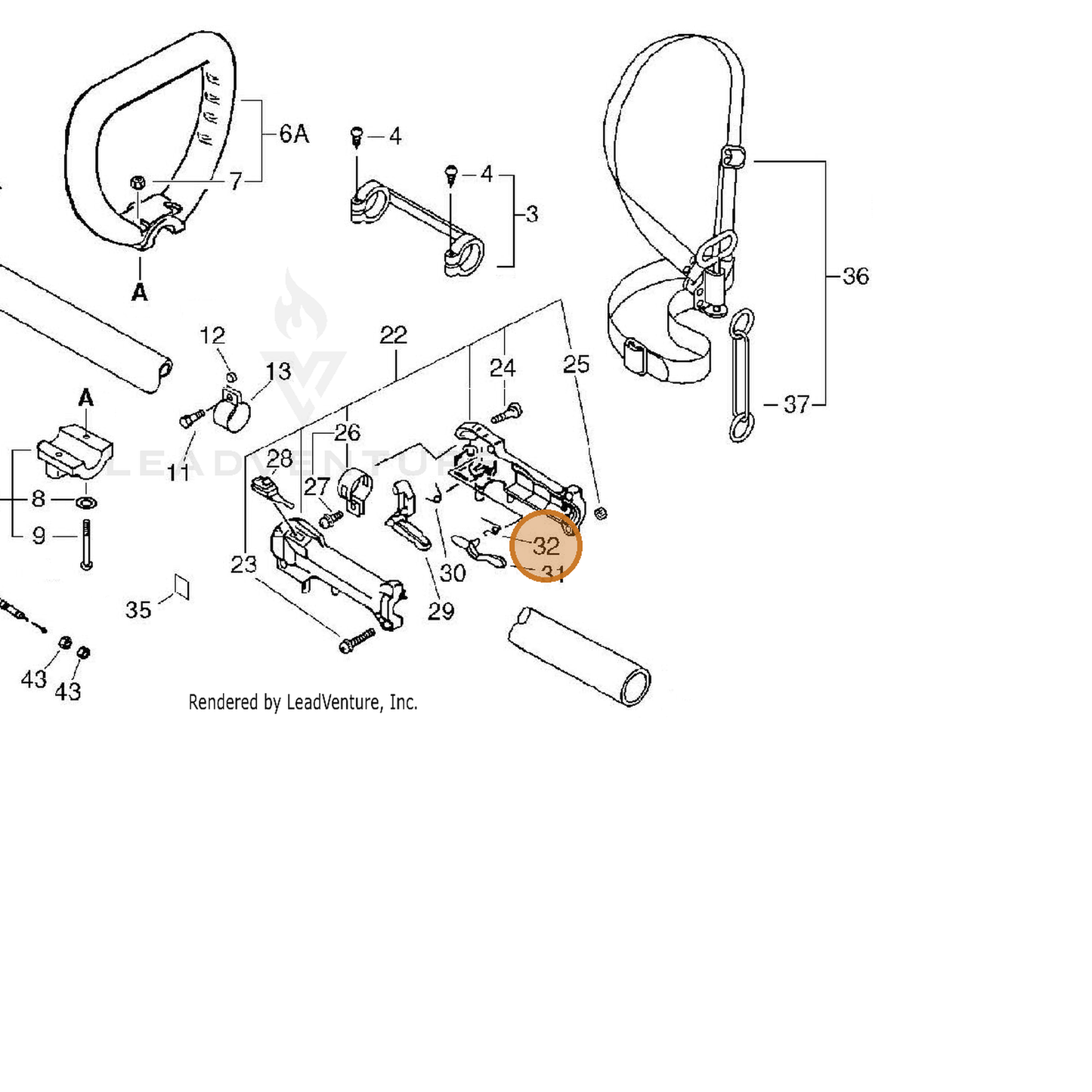 ECHO part 17801342230 — IPL diagram snippet (6x zoom, amber highlight)