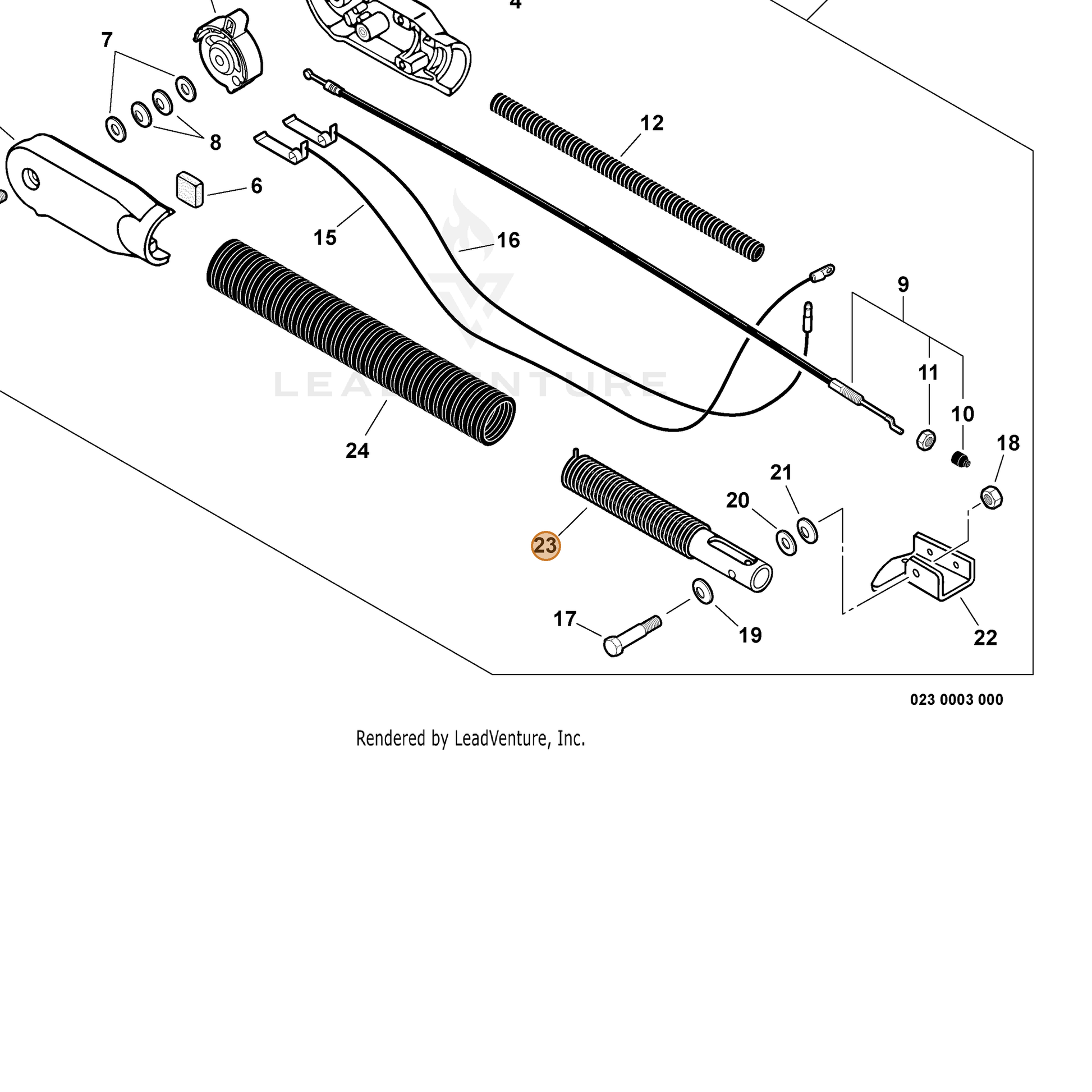 ECHO part 17801621060 — IPL diagram snippet (6x zoom, amber highlight)