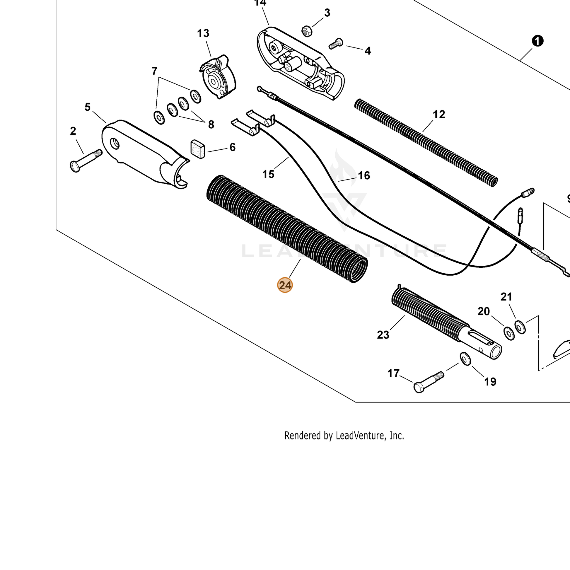 ECHO part 17801621160 — IPL diagram snippet (6x zoom, amber highlight)