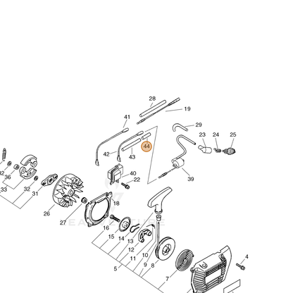 ECHO part 17801647430 — IPL diagram snippet (6x zoom, amber highlight)