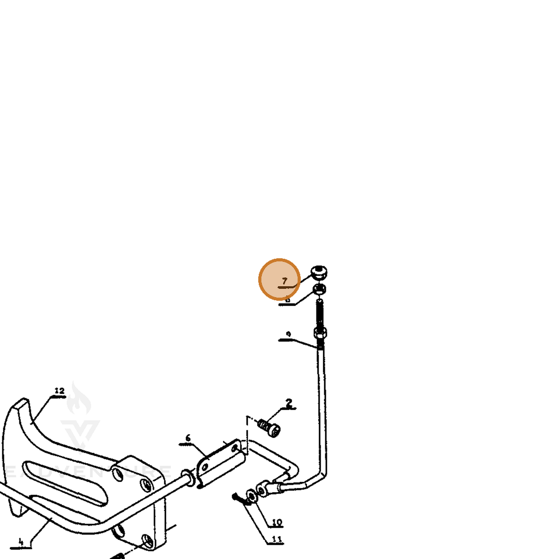 ECHO part 17802101110 — IPL diagram snippet (6x zoom, amber highlight)