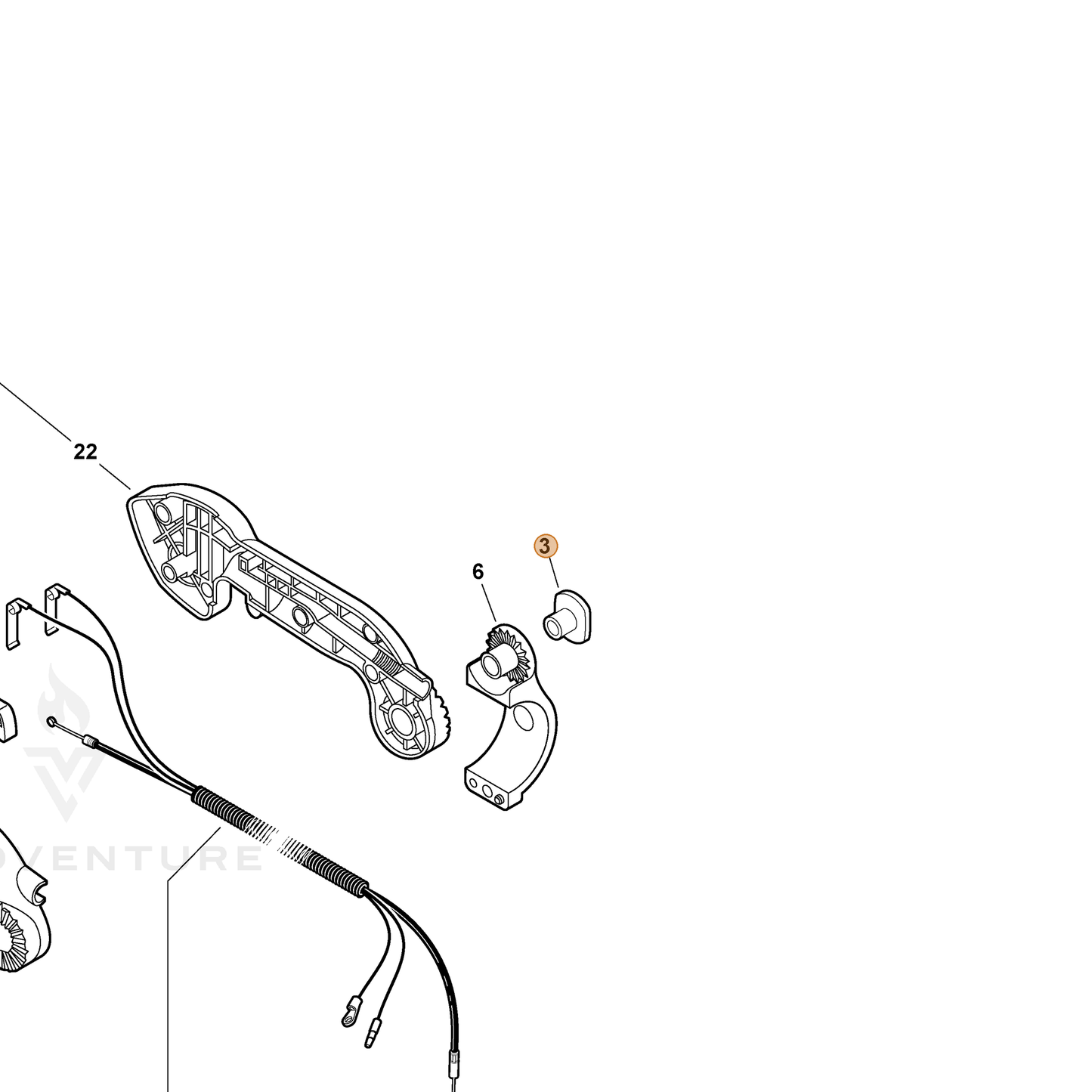 ECHO part 17802108260 — IPL diagram snippet (6x zoom, amber highlight)