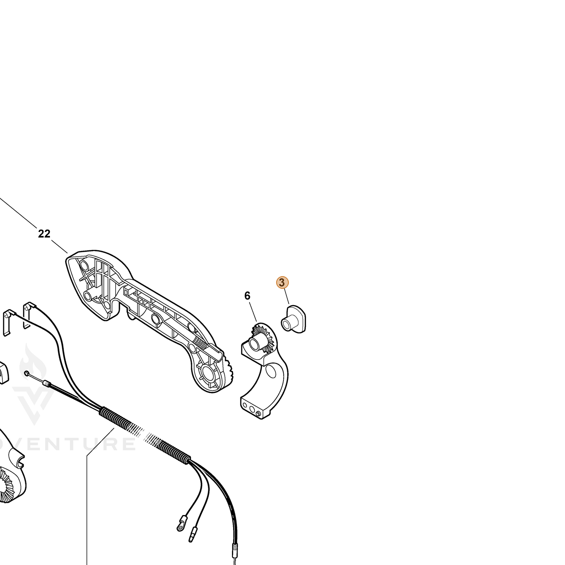 ECHO part 17802108260 — IPL diagram snippet (6x zoom, amber highlight)