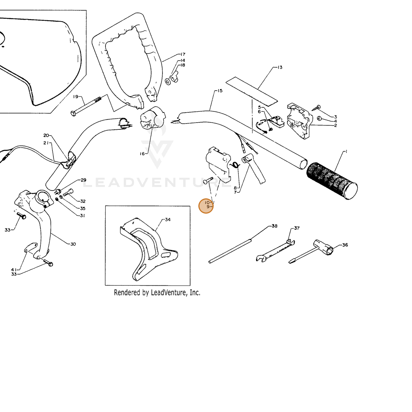 ECHO part 17802407930 — IPL diagram snippet (6x zoom, amber highlight)