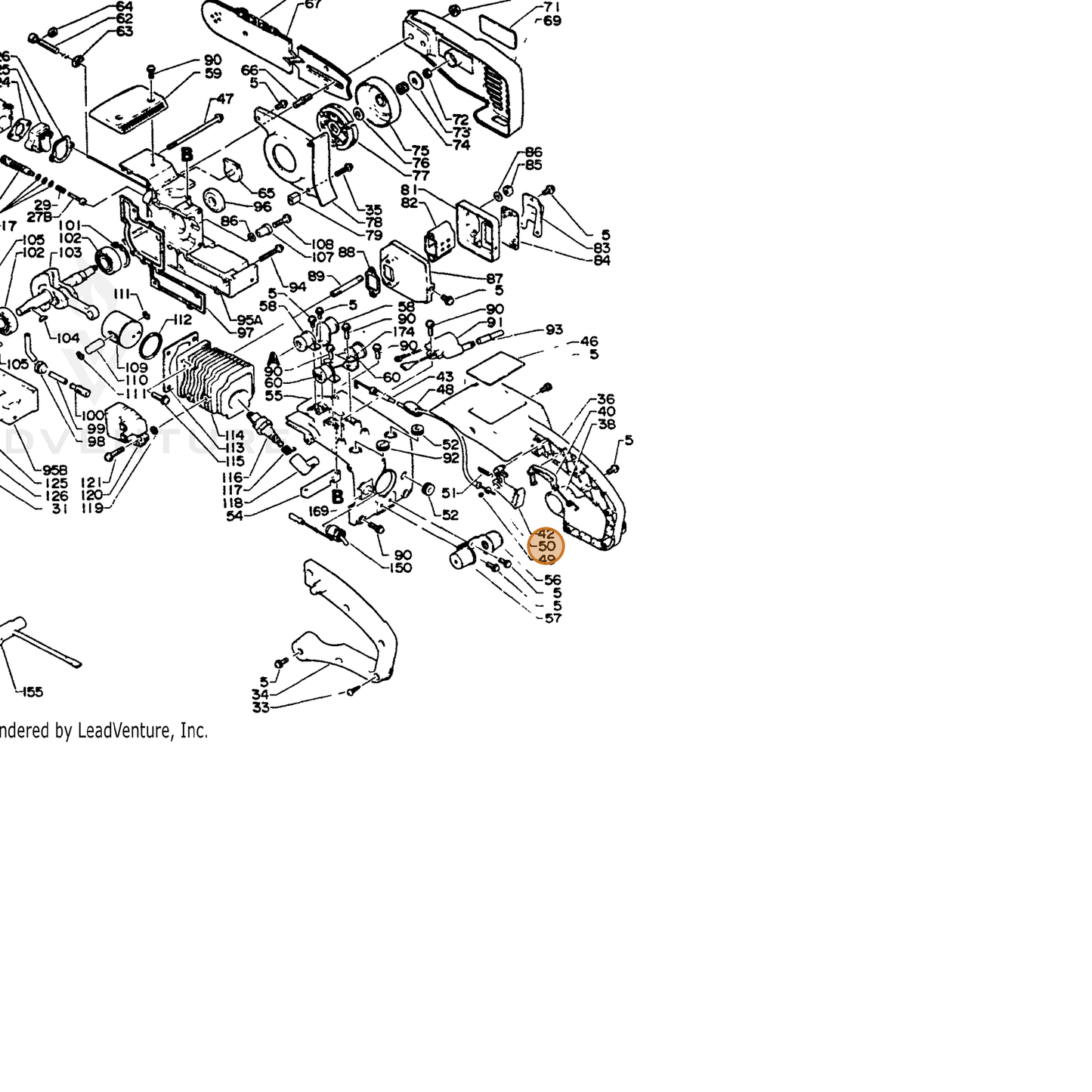 ECHO part 17802615030 — IPL diagram snippet (6x zoom, amber highlight)