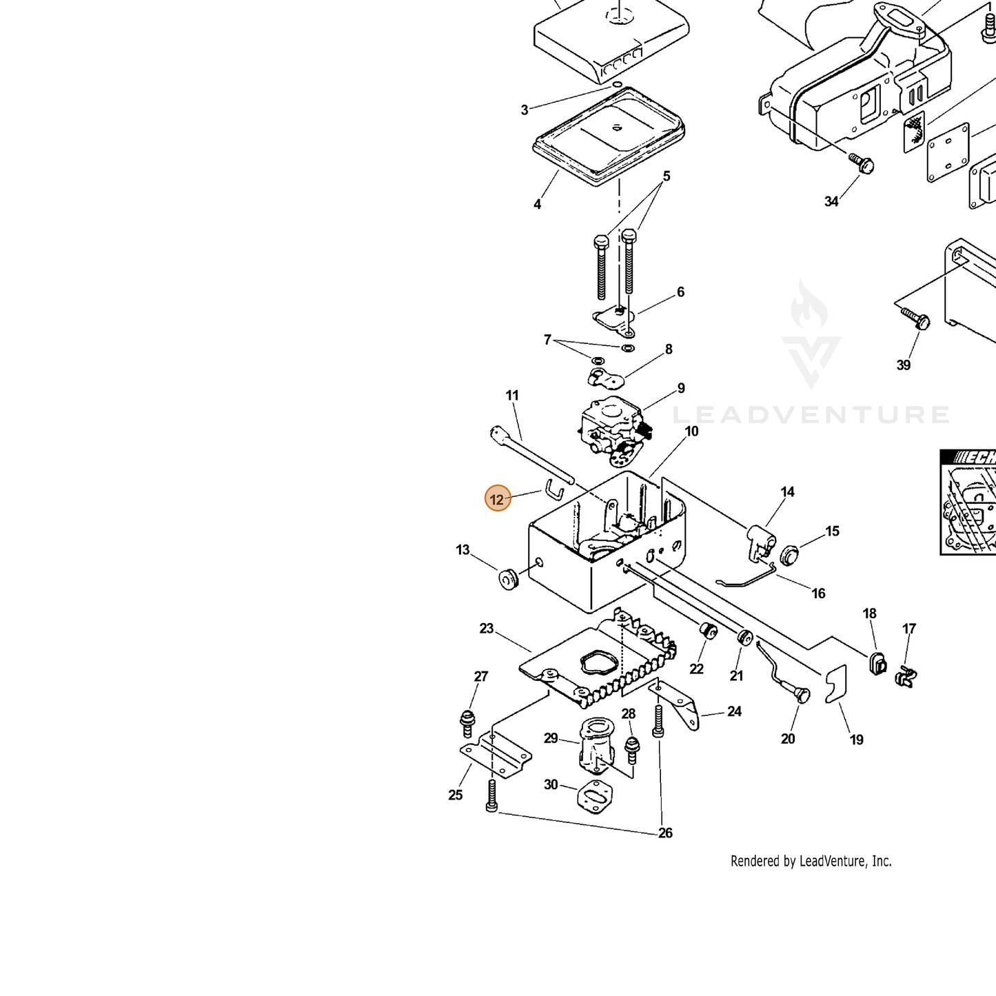 ECHO part 17803203360 — IPL diagram snippet (6x zoom, amber highlight)