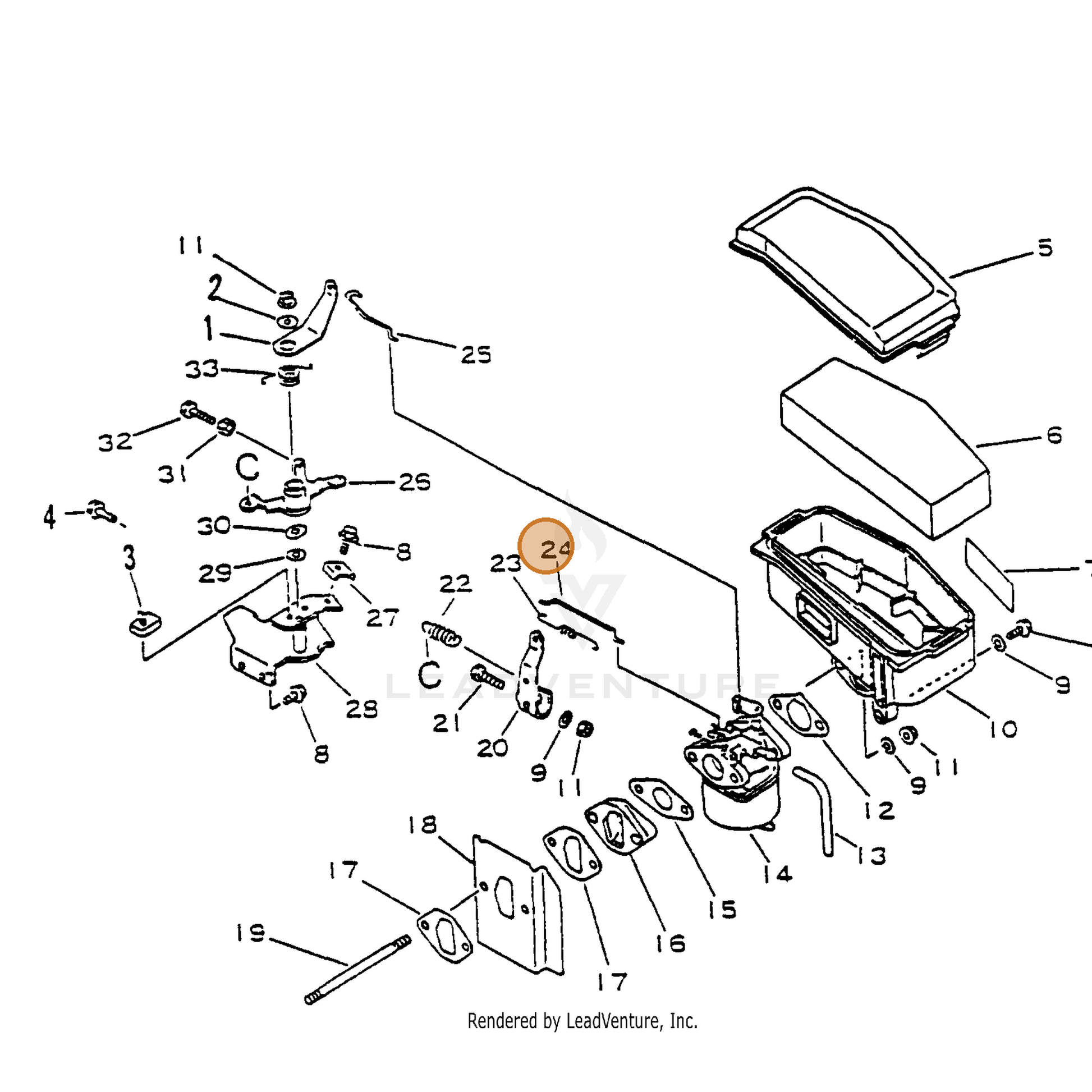 ECHO part 17803211620 — IPL diagram snippet (6x zoom, amber highlight)