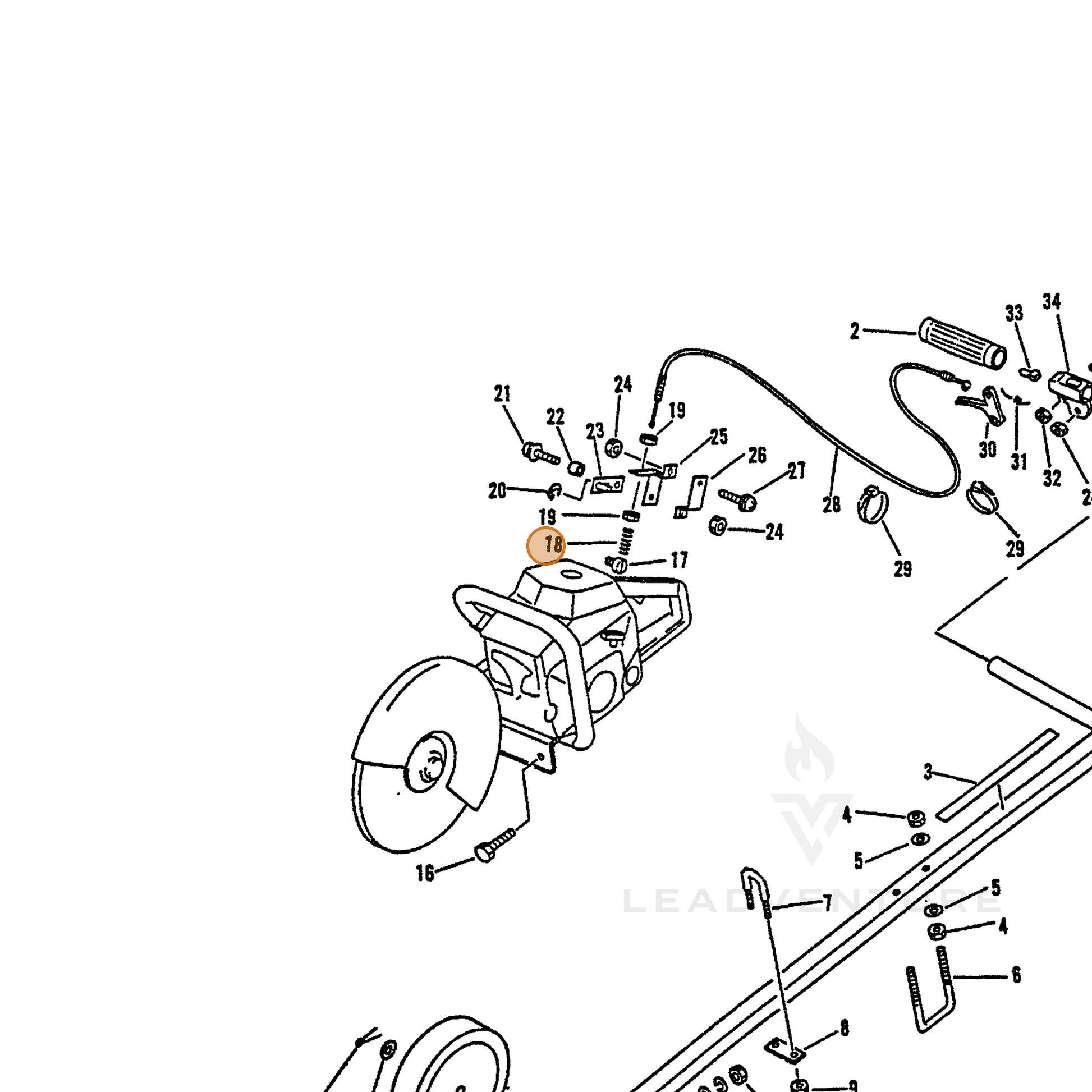 ECHO part 17804307060 — IPL diagram snippet (6x zoom, amber highlight)