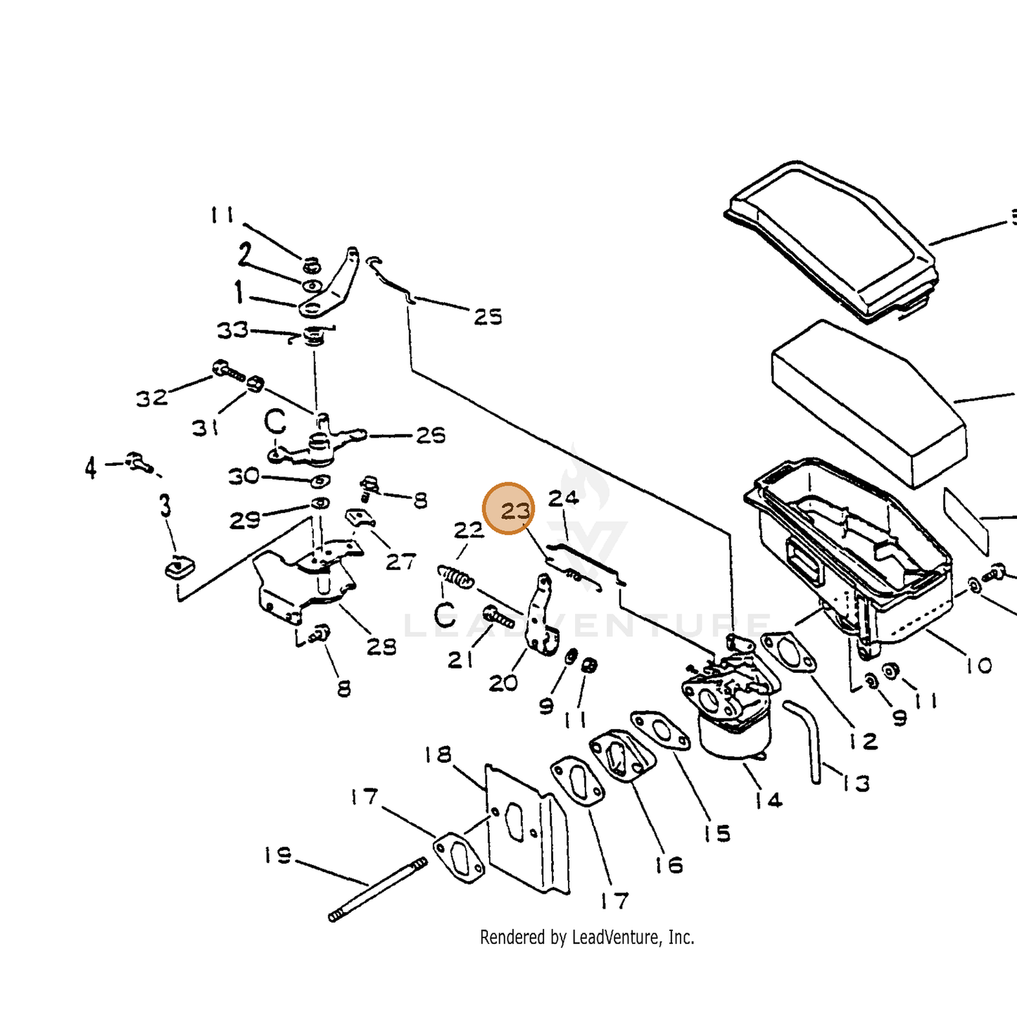 ECHO part 17804311620 — IPL diagram snippet (6x zoom, amber highlight)